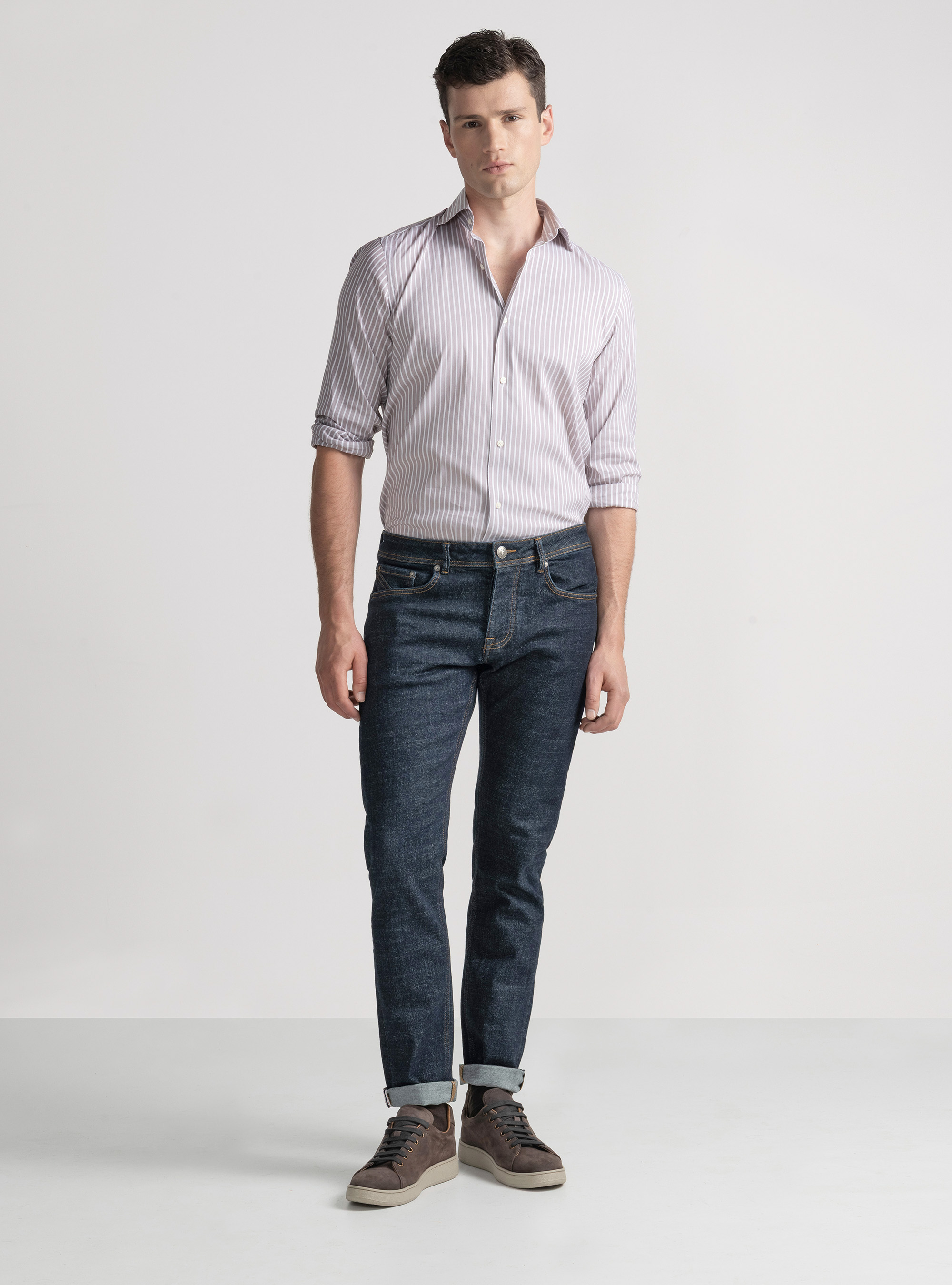 Stretch cotton blend striped shirt, ONION