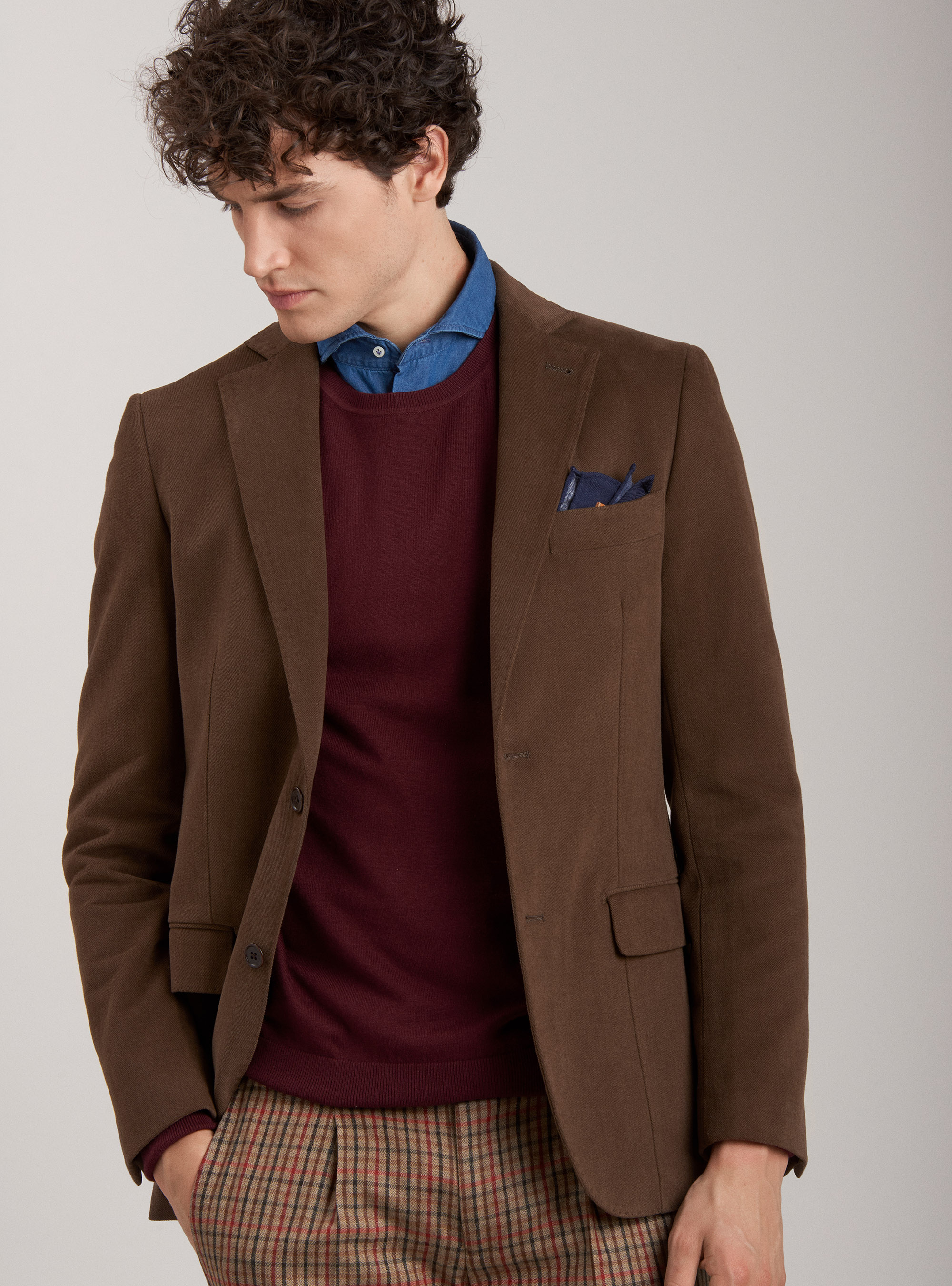 Cotton twill jacket, BROWN