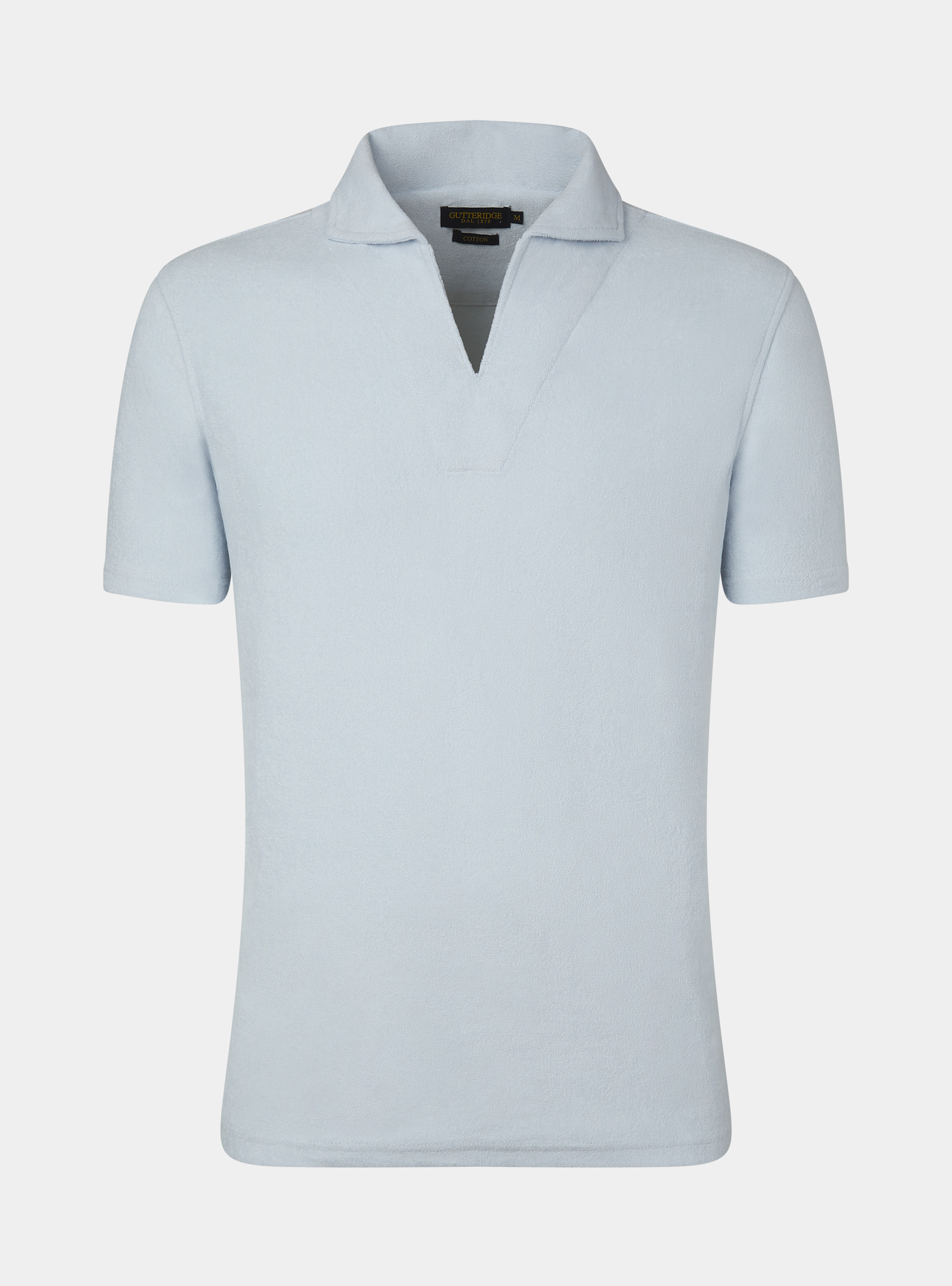 Polo en &eacute;ponge pur coton, BLEU CIEL