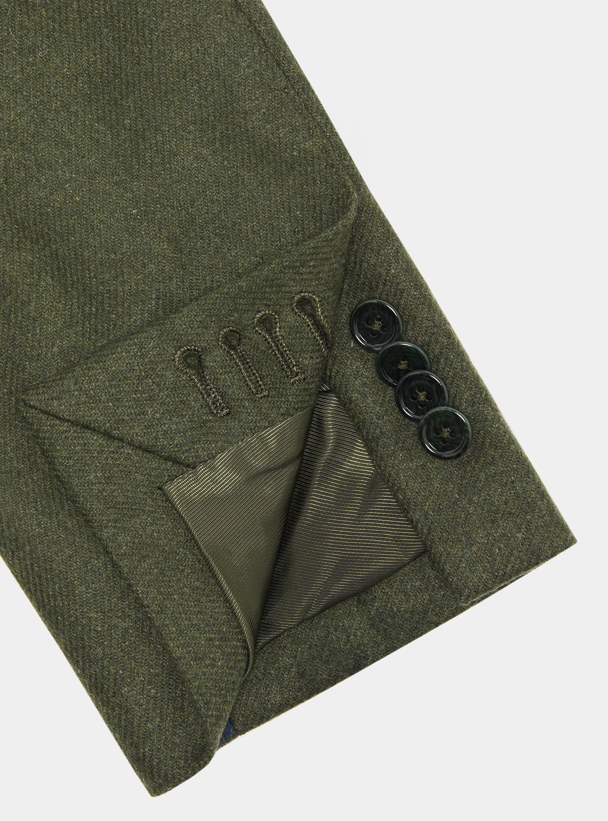 Double-breasted flannel blazer, GREEN