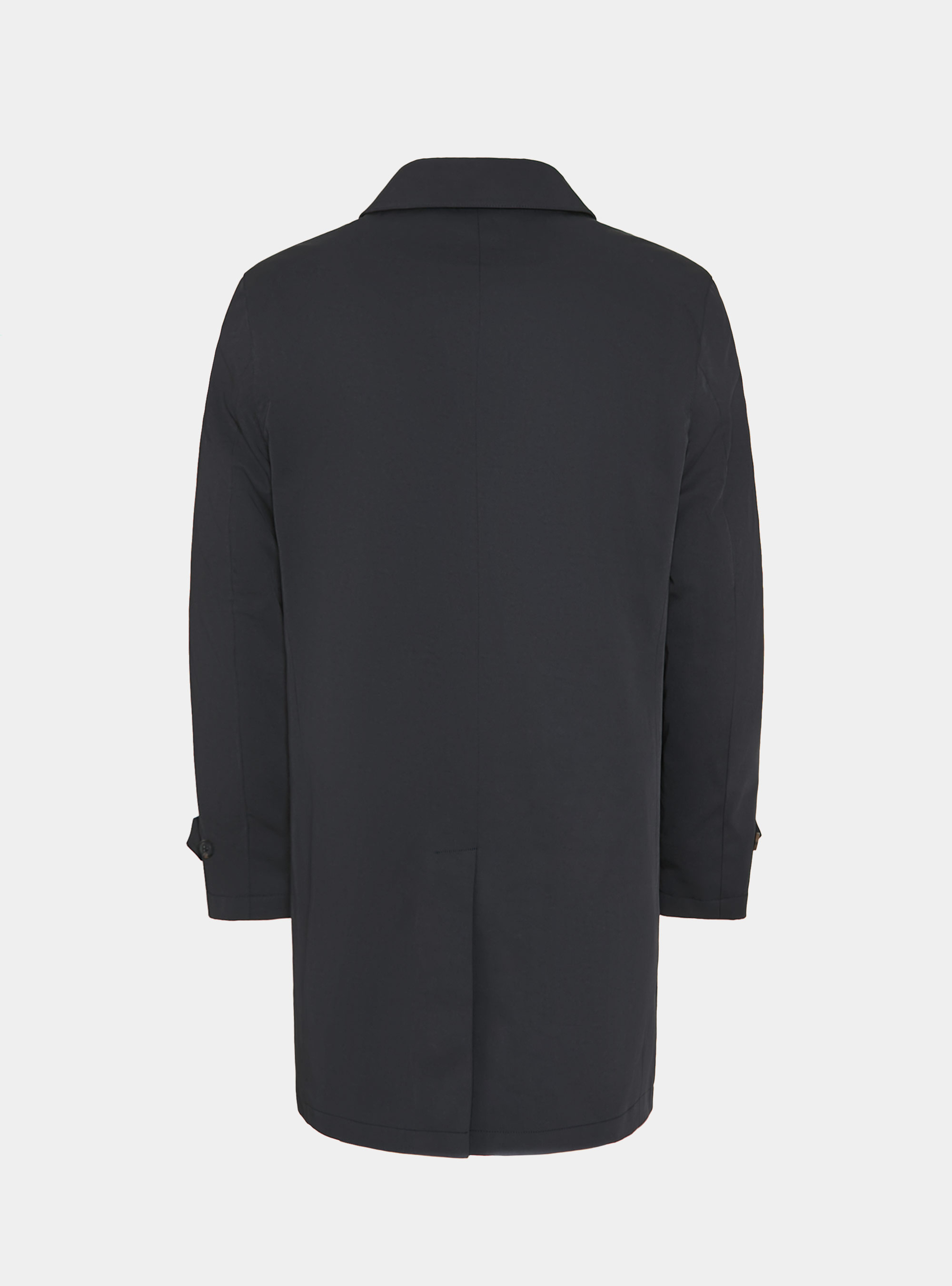 Padded technical raincoat in cotton blend, NAVY BLUE