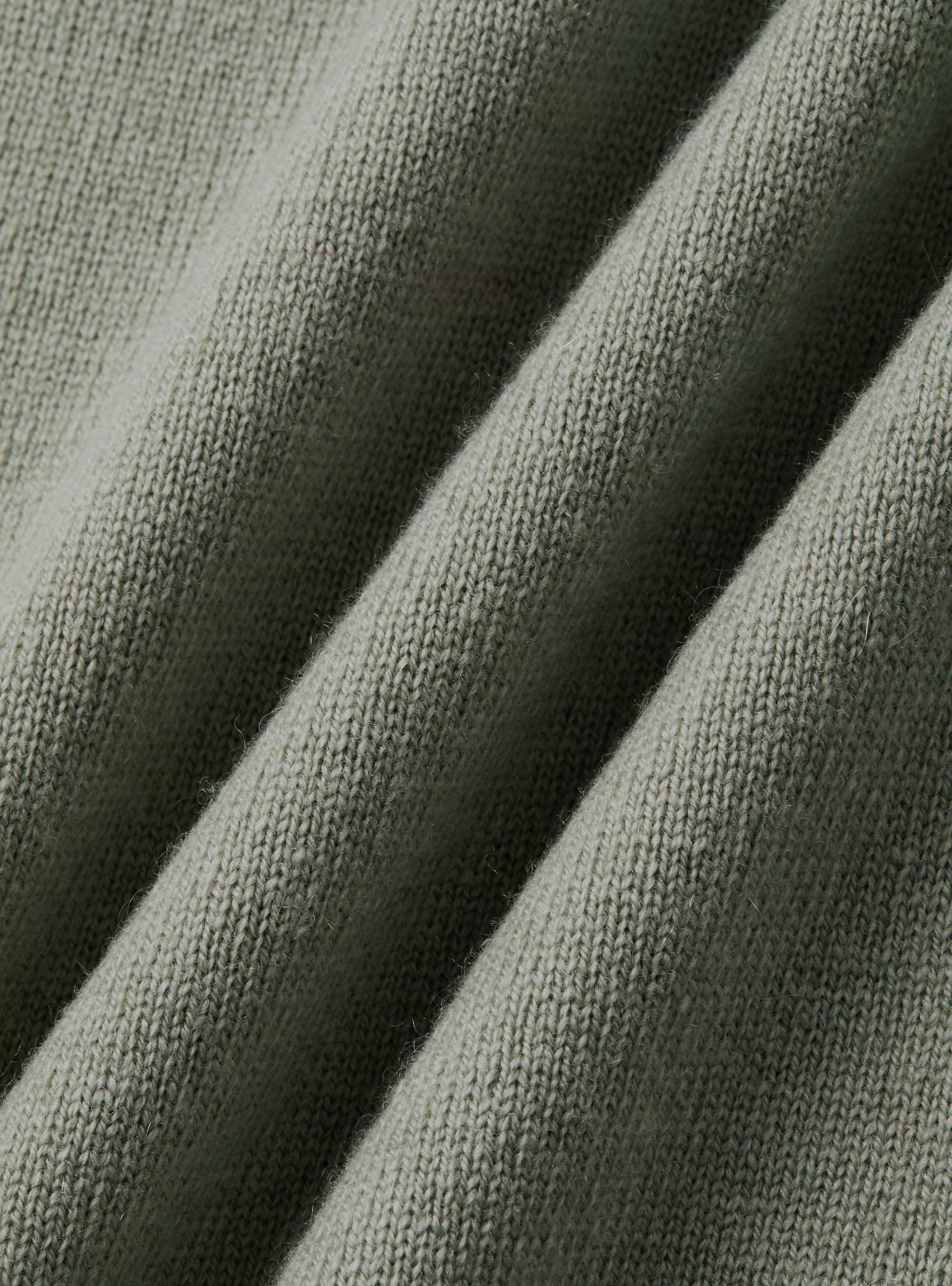 Punto de cuello redondo de lana y cachemira, VERDE GIADA 0655C