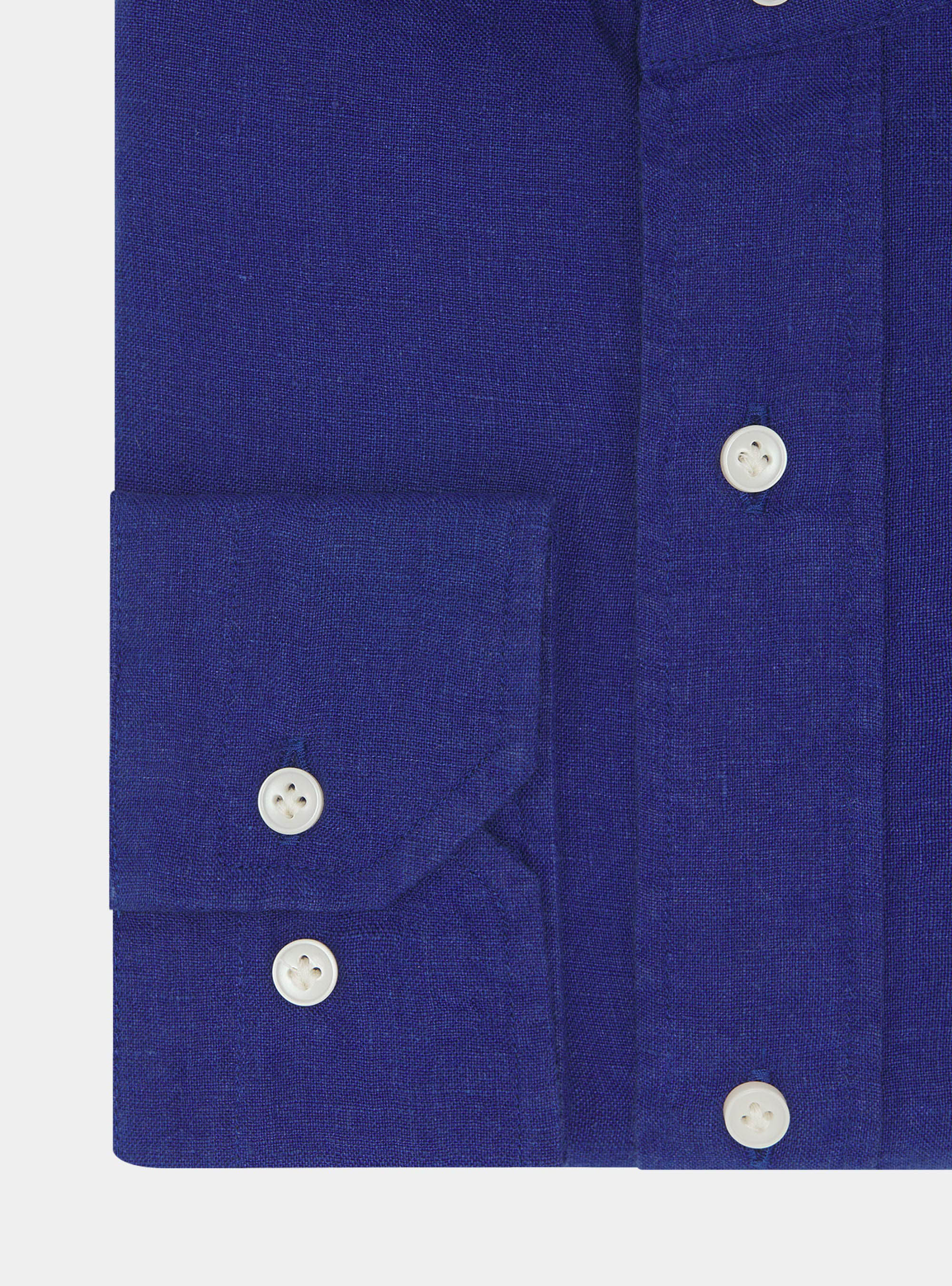 Korean shirt in pure linen, BLUE
