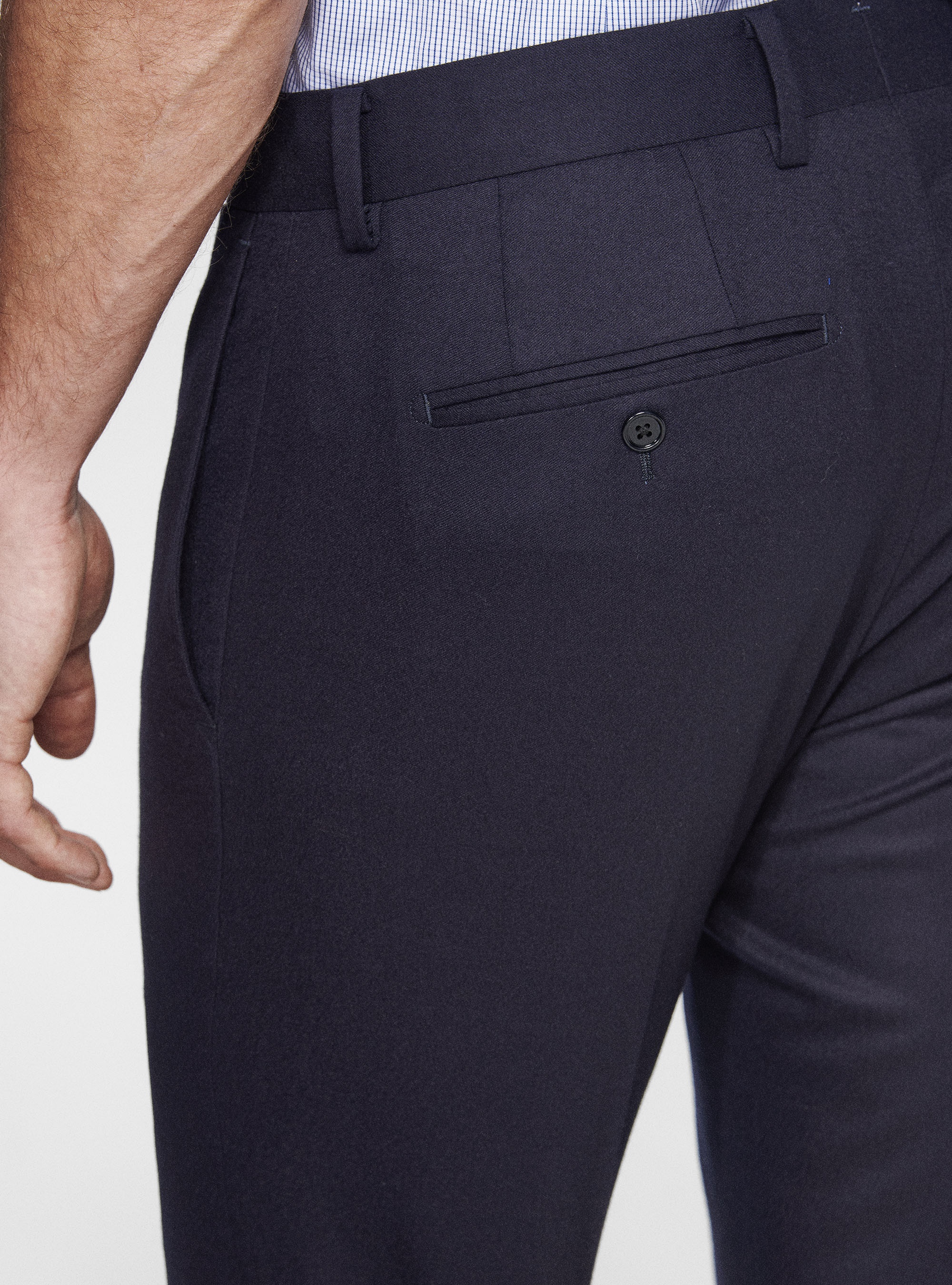 Vitale Barberis Canonico flannel trousers, NAVY BLUE