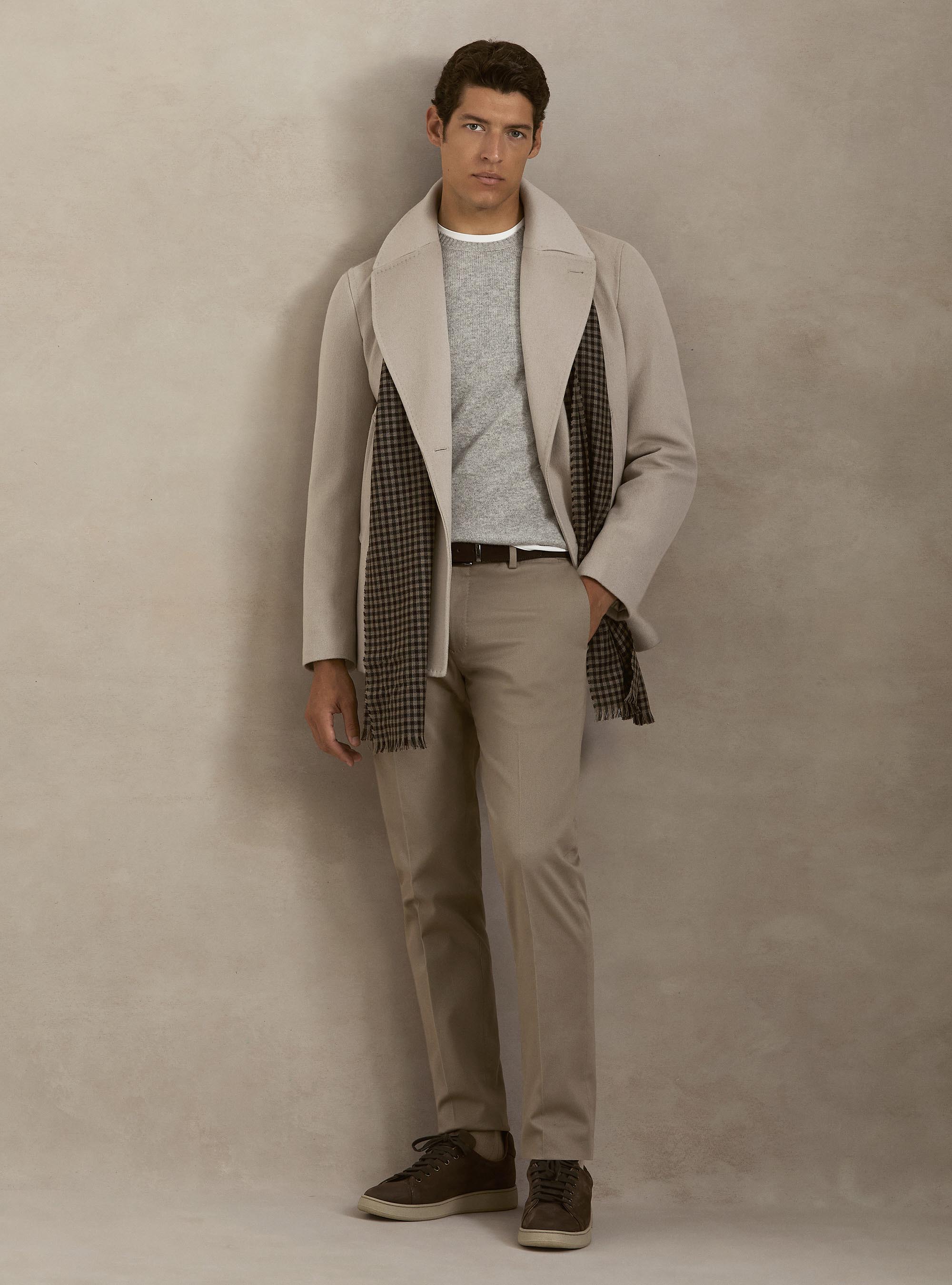Wool-cashmere peacoat, ECRU 0536C