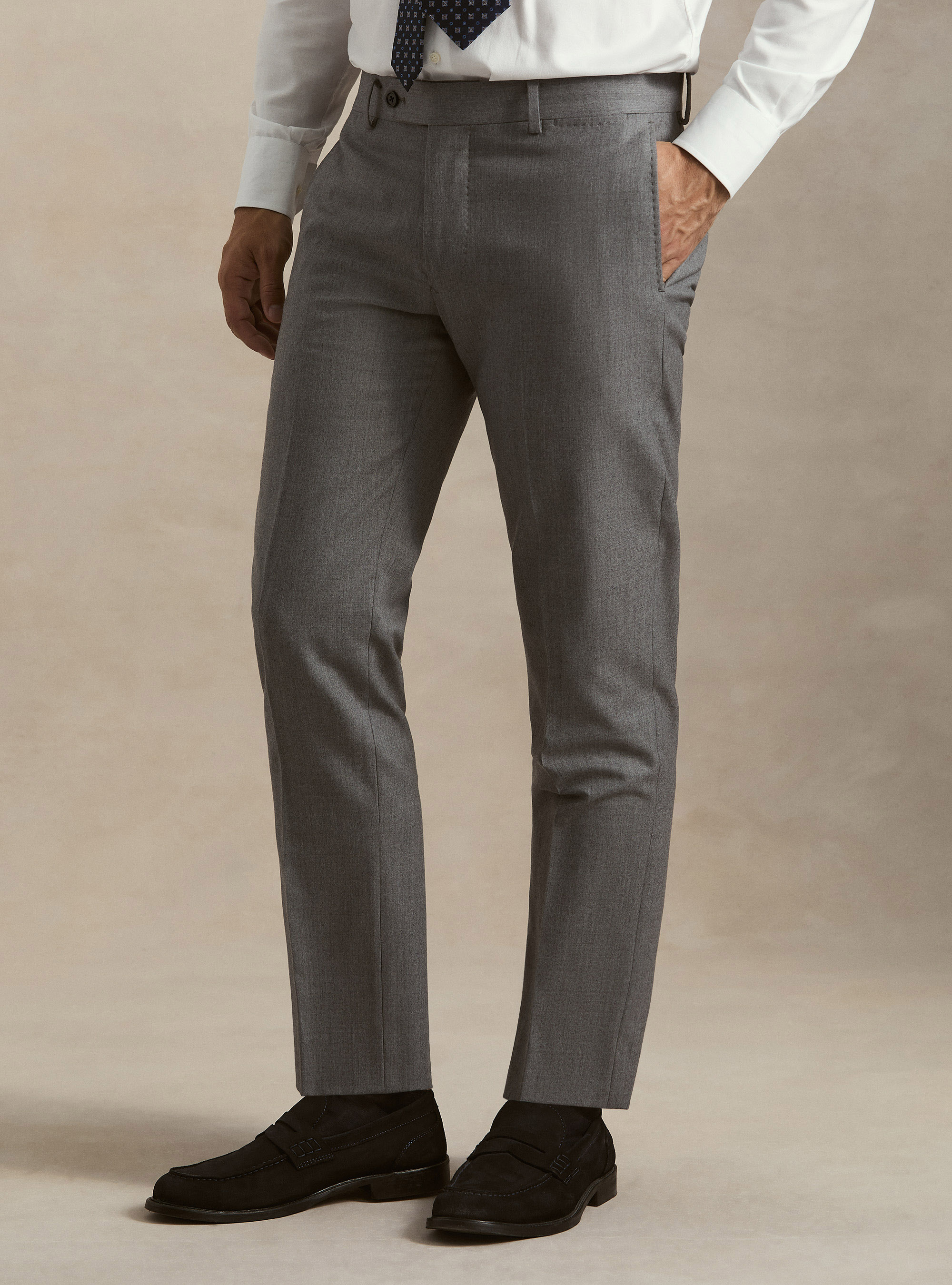 Flannel suit trousers, GRIGIO MELANGE 0151C