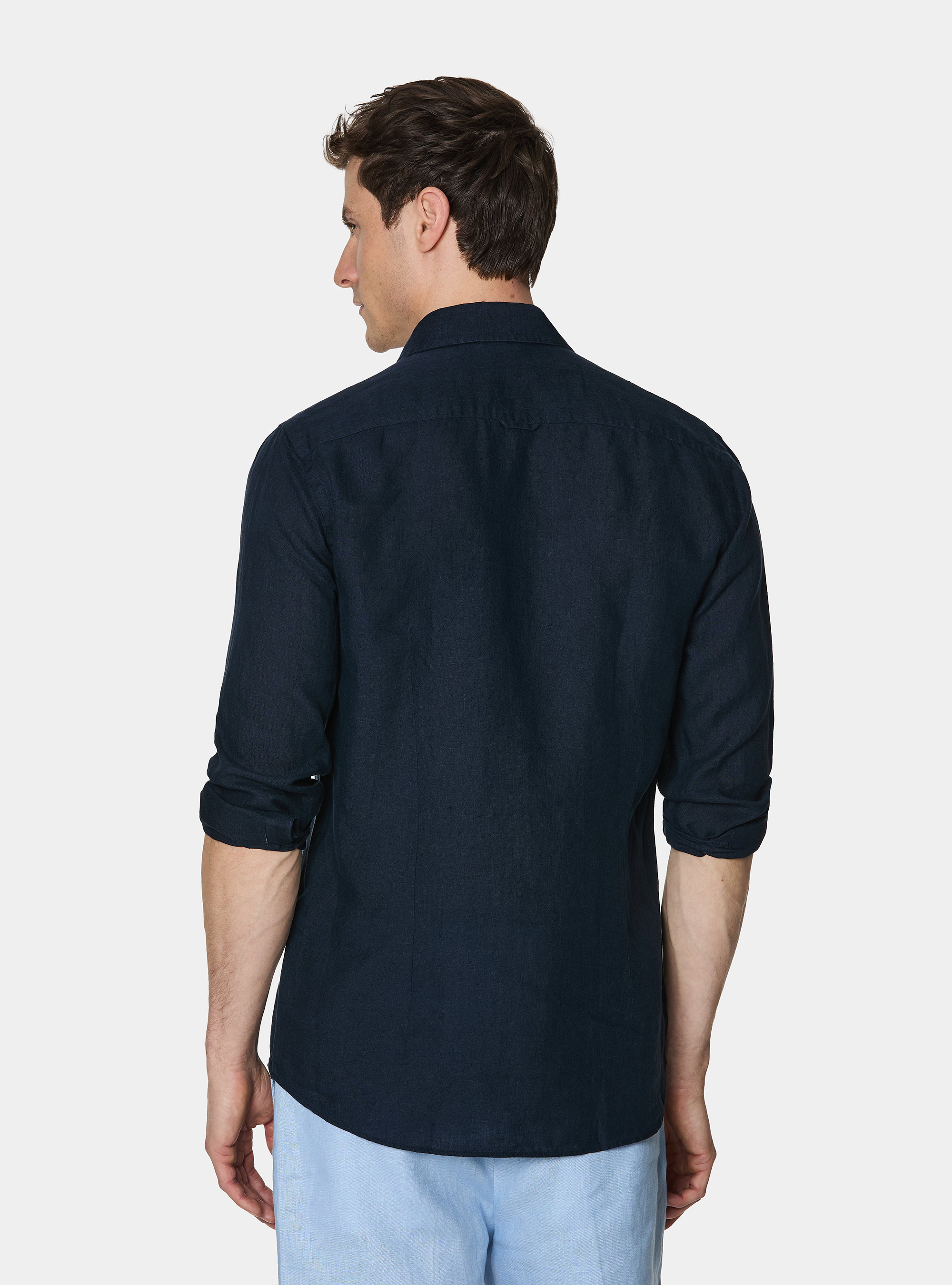 Camisa de lino puro, AZUL MARINO