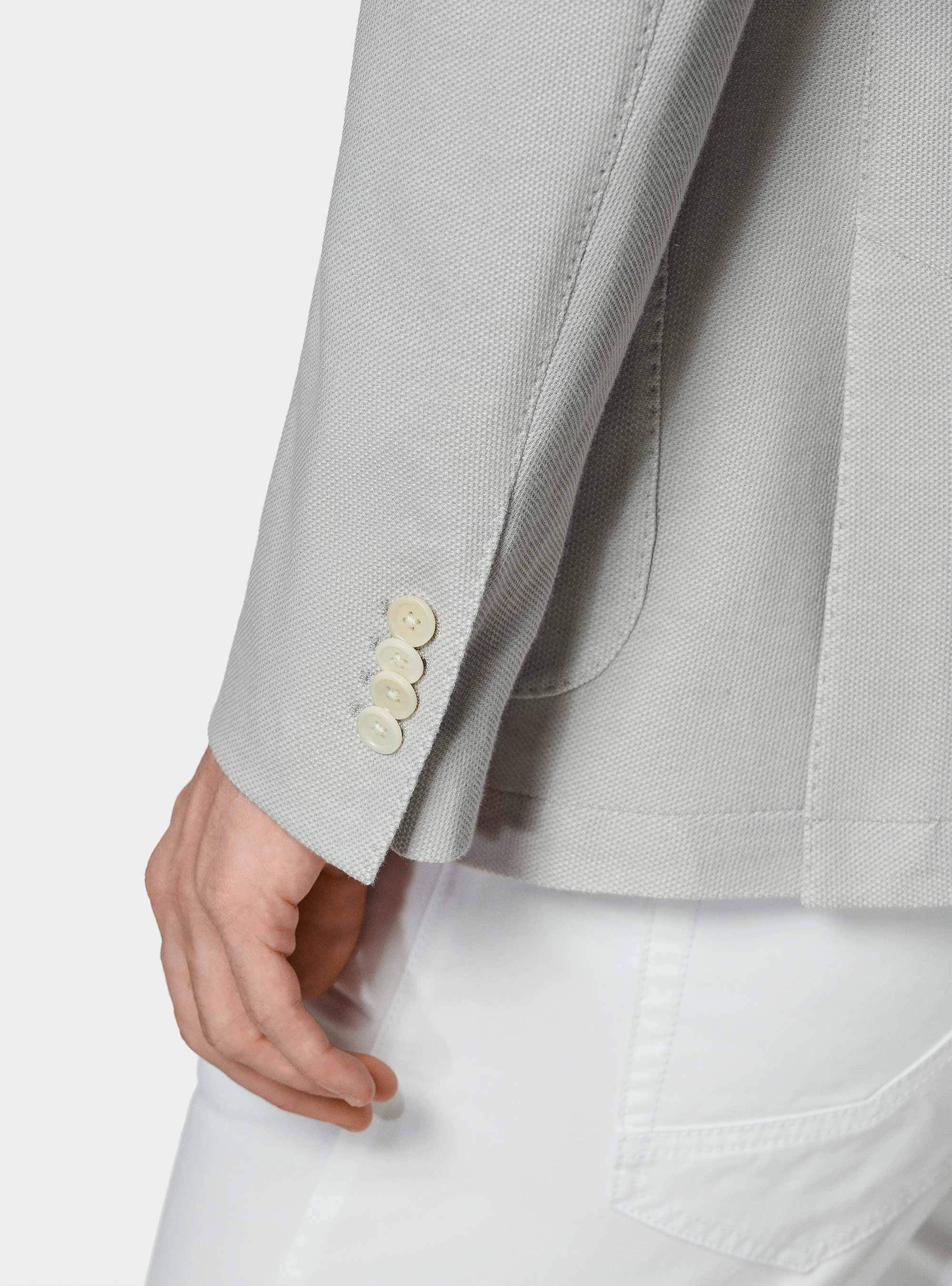 Giacca in jersey nido d'ape in misto cotone, GRIGIO CHIARO 0256C