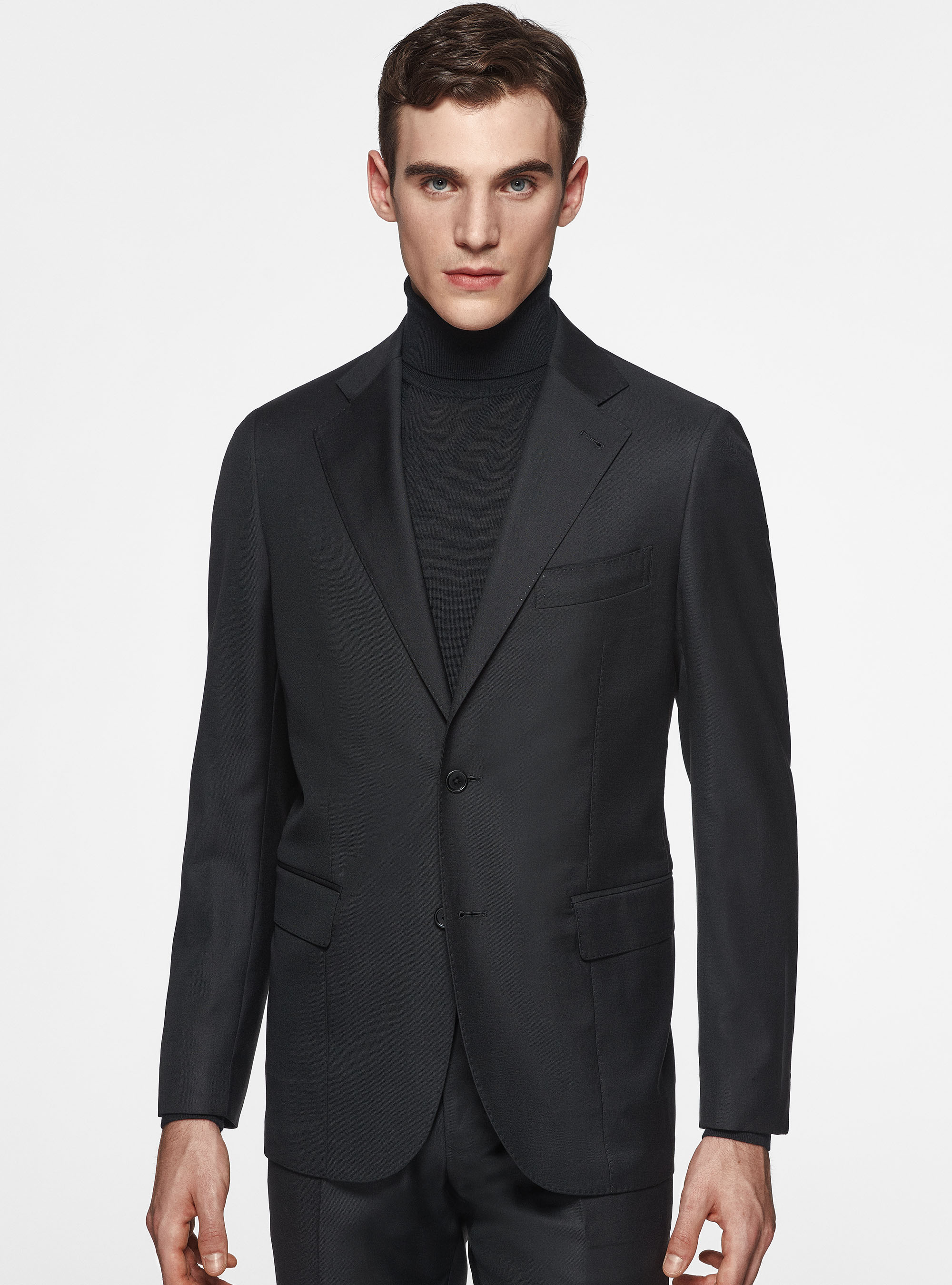 Pure 110's superfine wool blazer, BLACK
