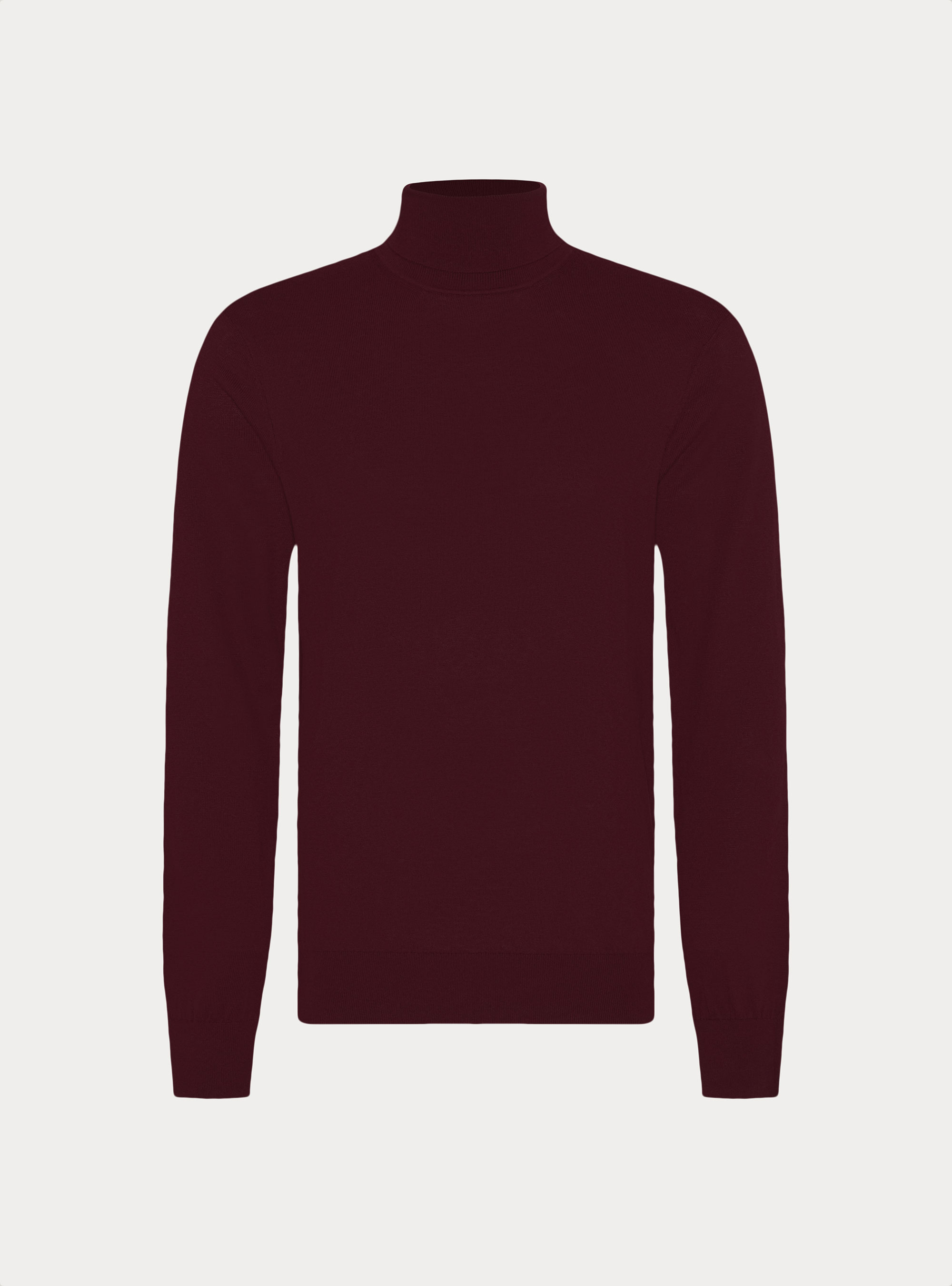 Cotton and Cashmere Turtleneck, BORDEAUX