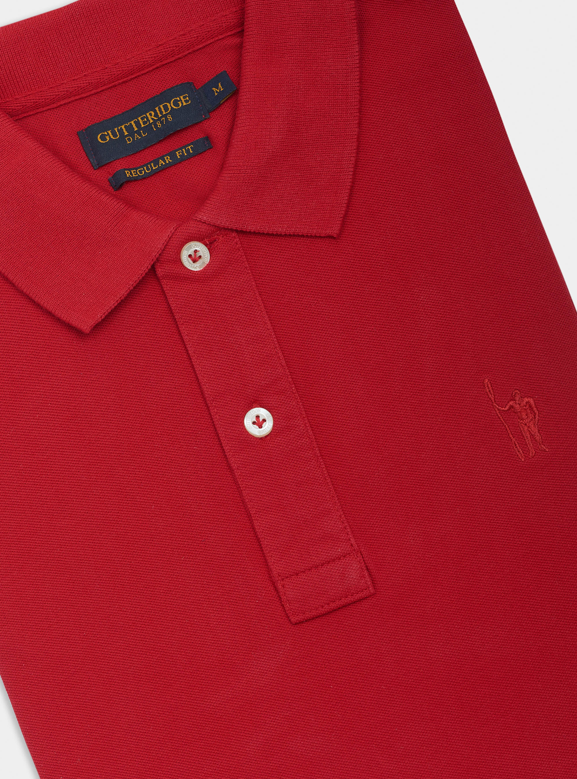 Polo classica con ricamo, ROSSO