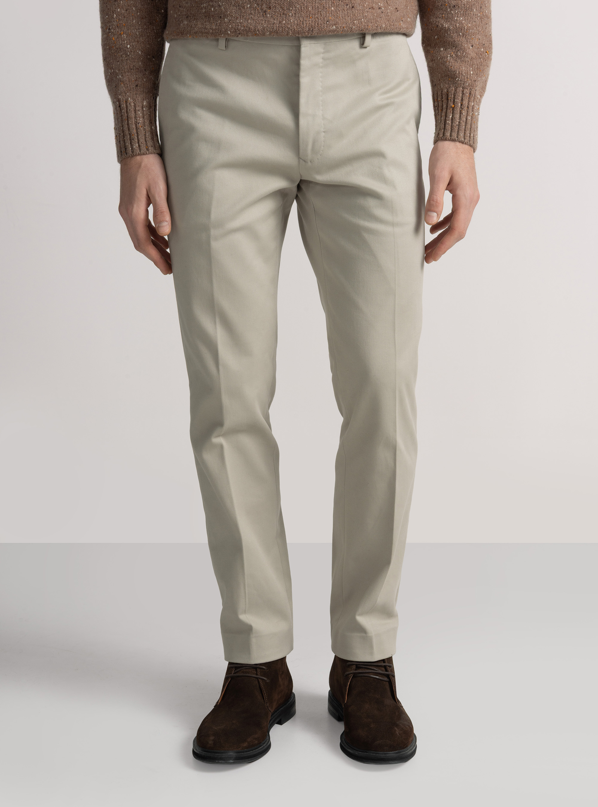 Frosted cotton trousers, ECRU