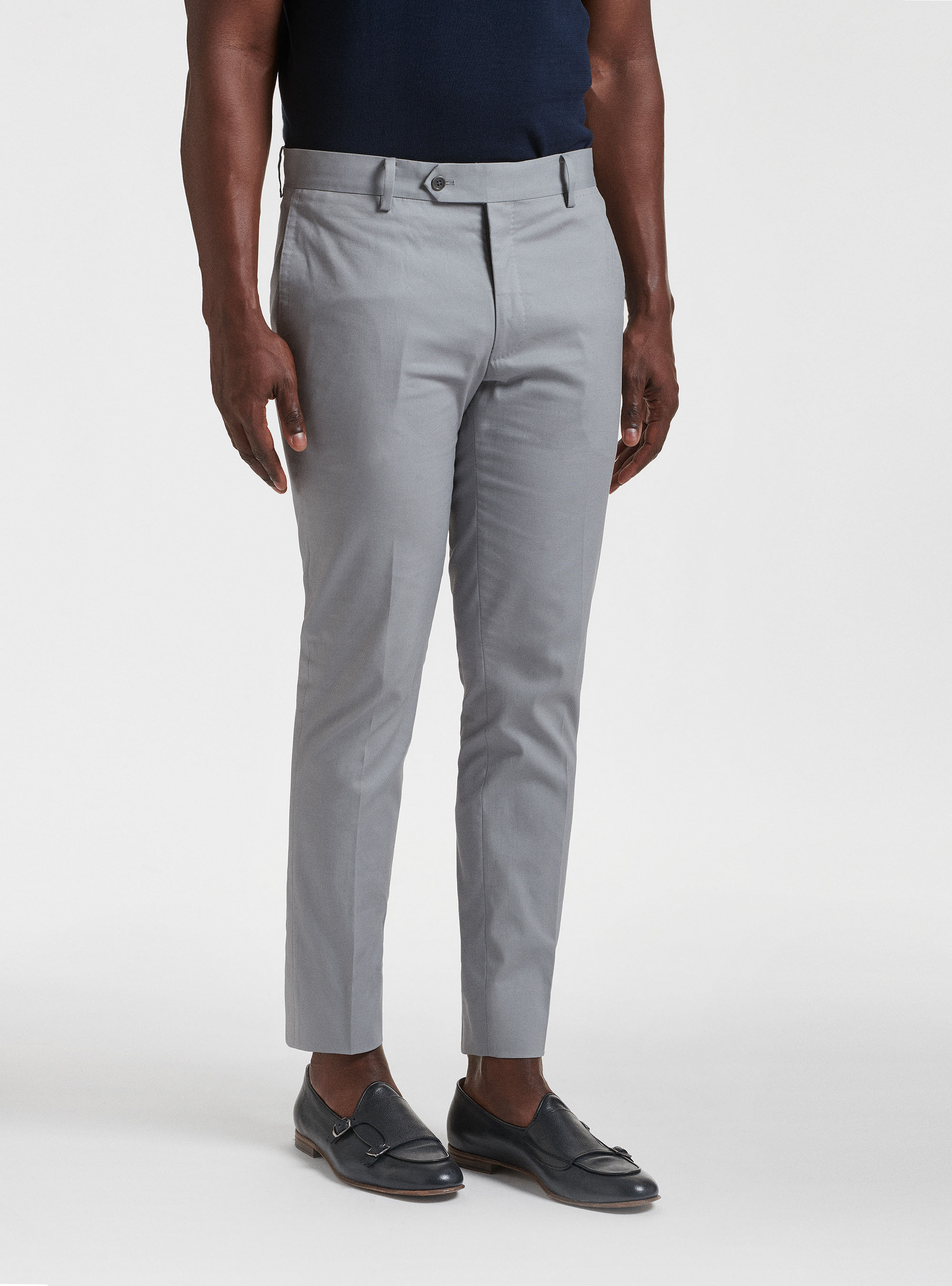 Pantalones de traje blindados de algod&oacute;n, GRIS CLARO JASPEADO