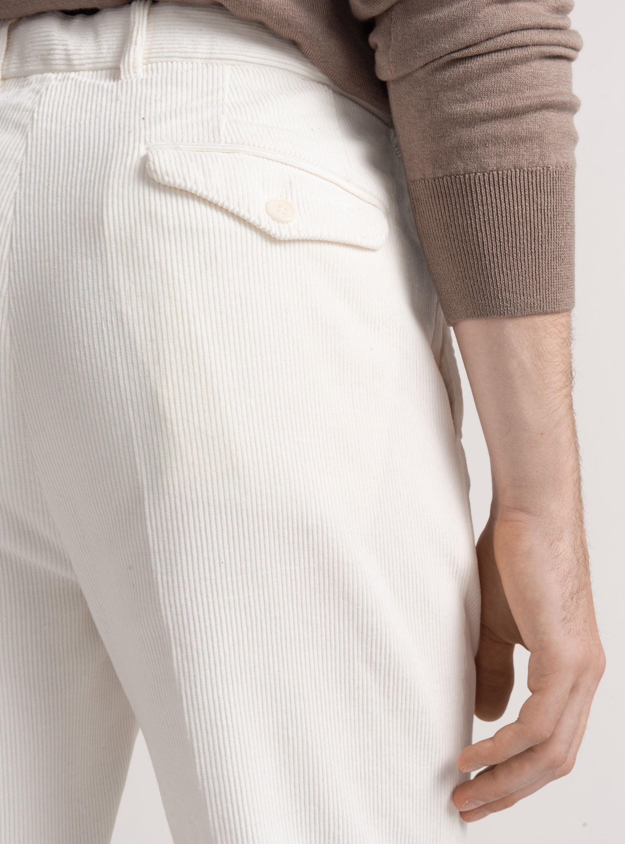 Samthose mit Abn&auml;hern und Gummiband, BIANCO 0099C