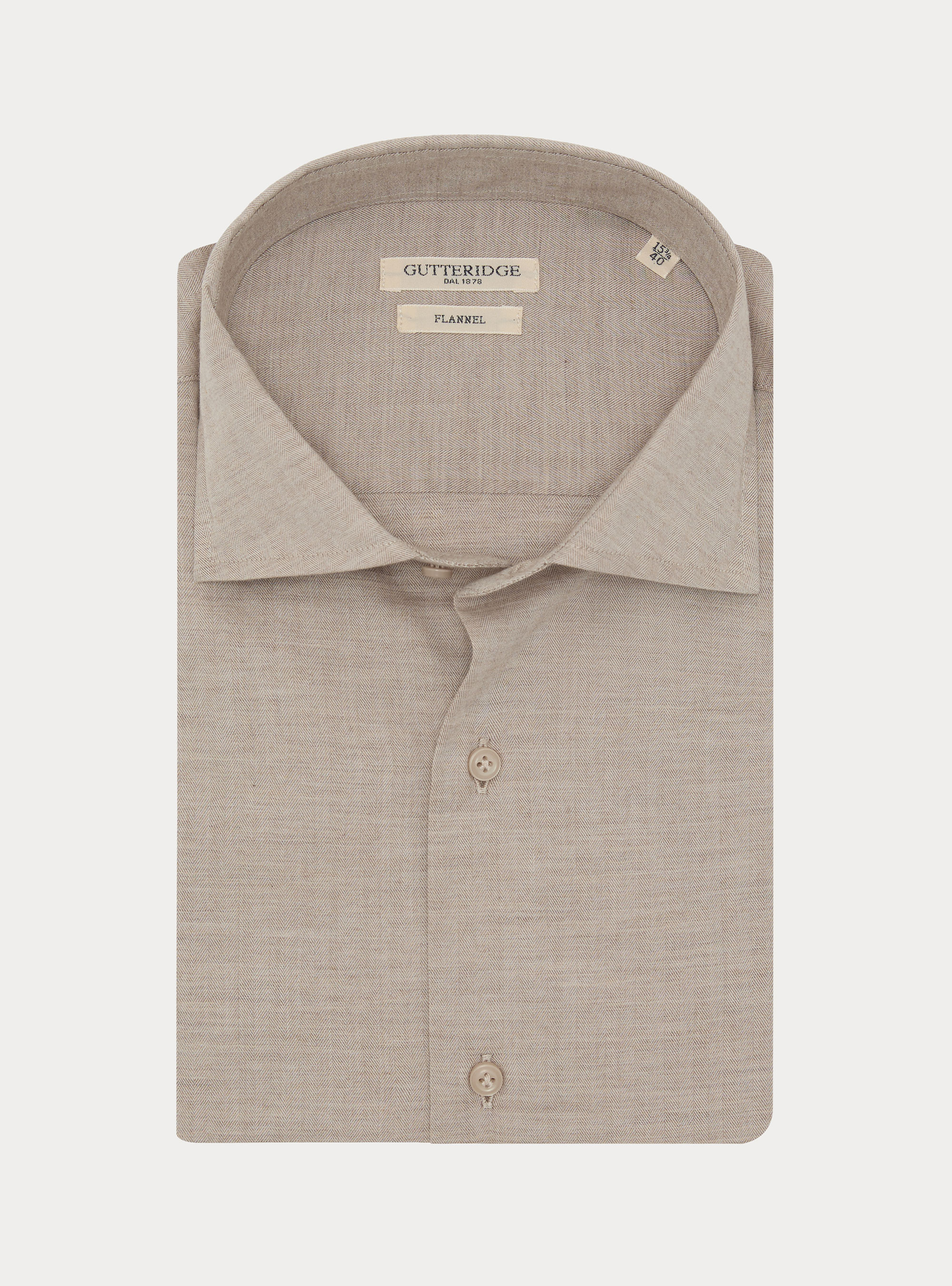 Camicia in flanella di cotone spigato, SABBIA