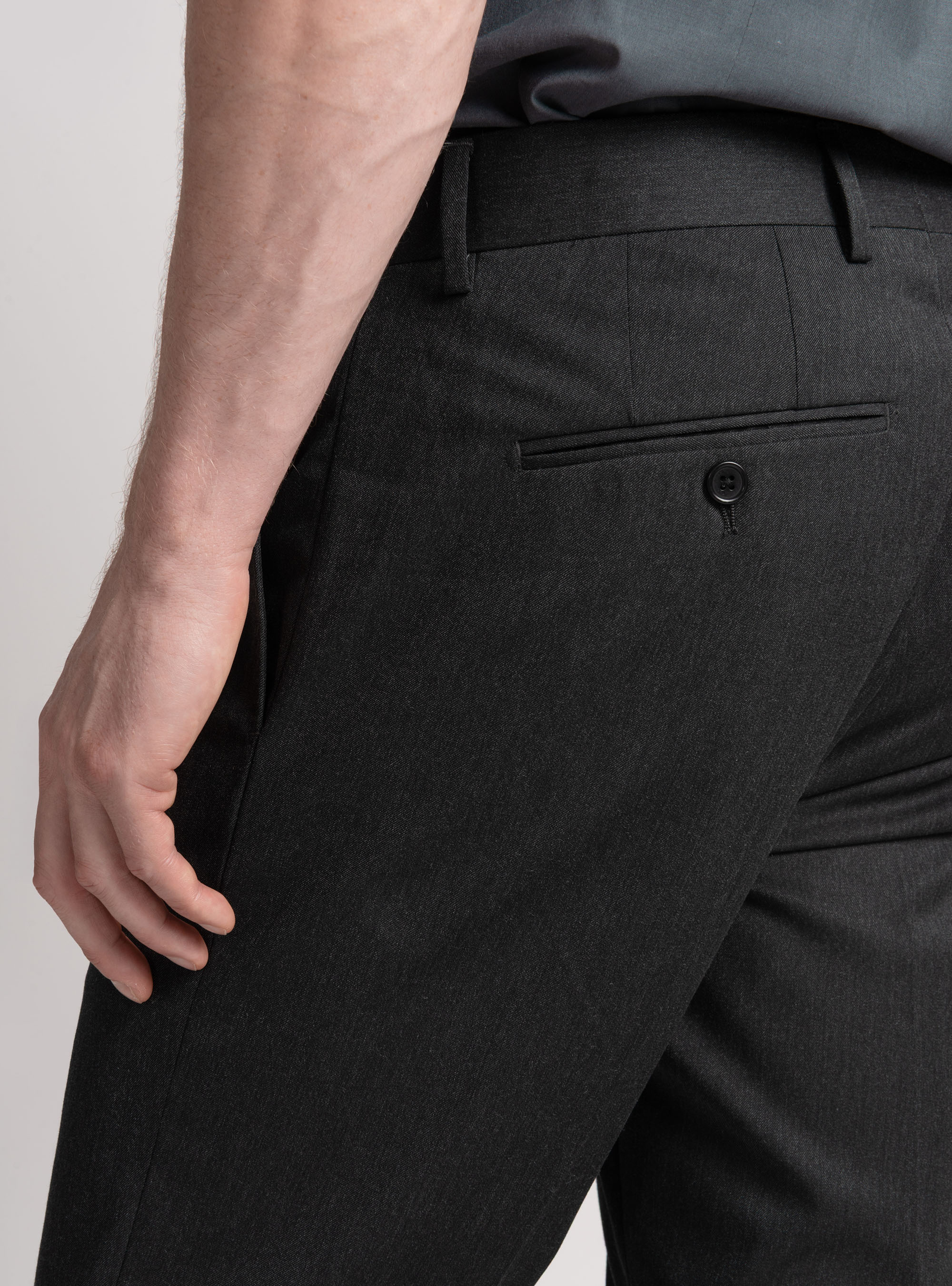 Pantaloni per abito slim fit, ASFALTO