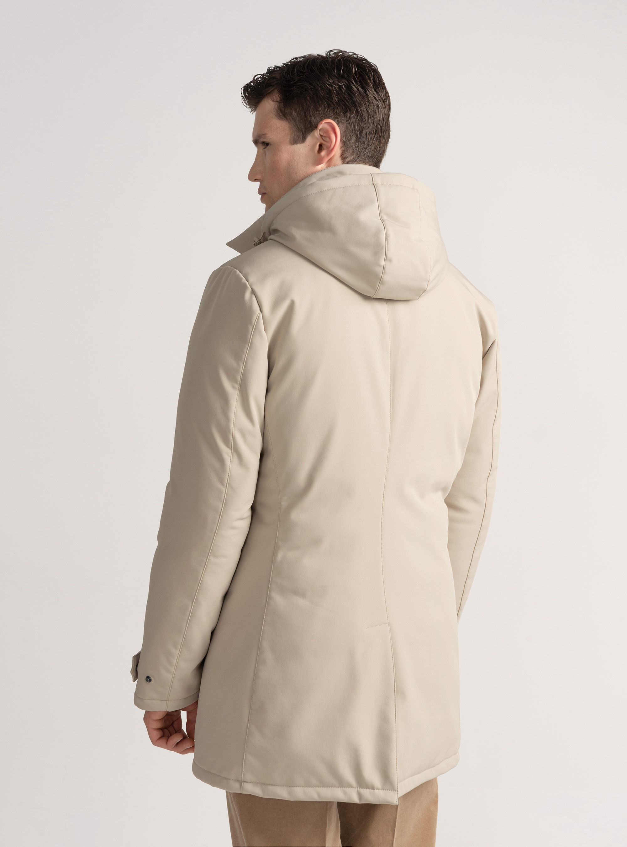 Parka tecnico con cappuccio, SABBIA