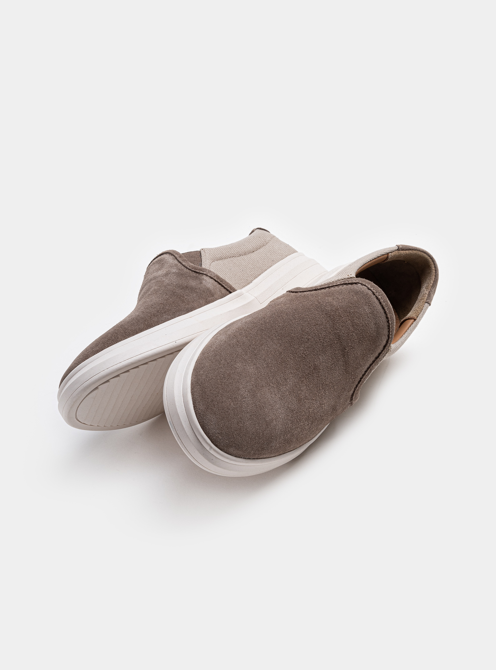 Slip-on in canvas e suede, FANGO