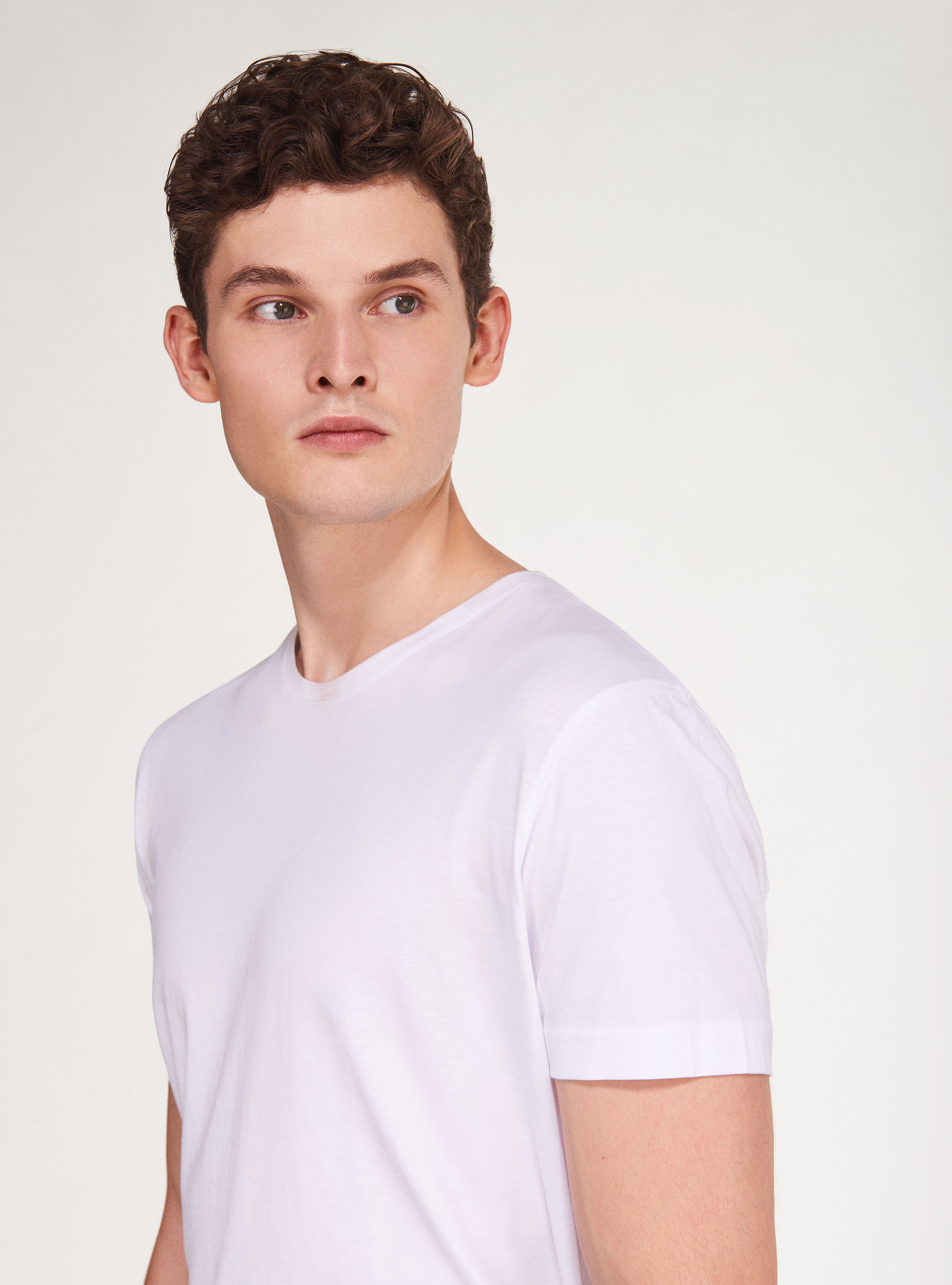 Tshirt mezza manica in jersey di cotone supima, BIANCO