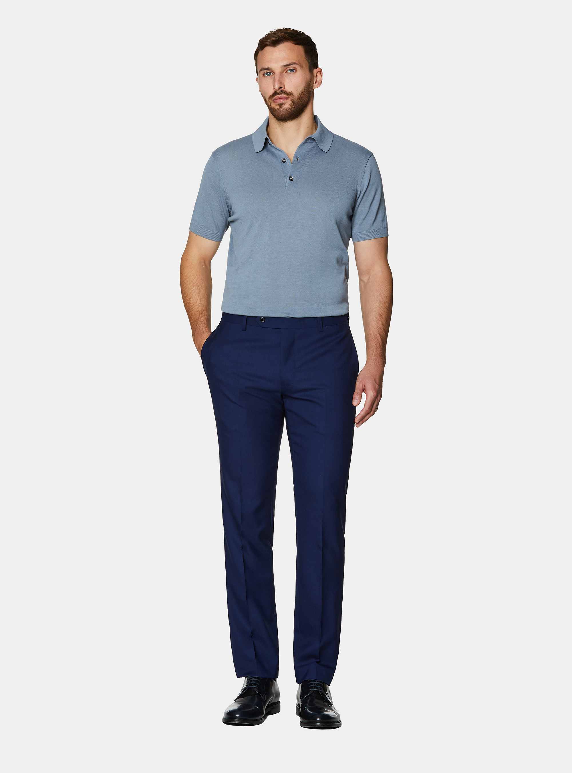 Vitale Barberis Canonico pure wool suit trousers, BLUE