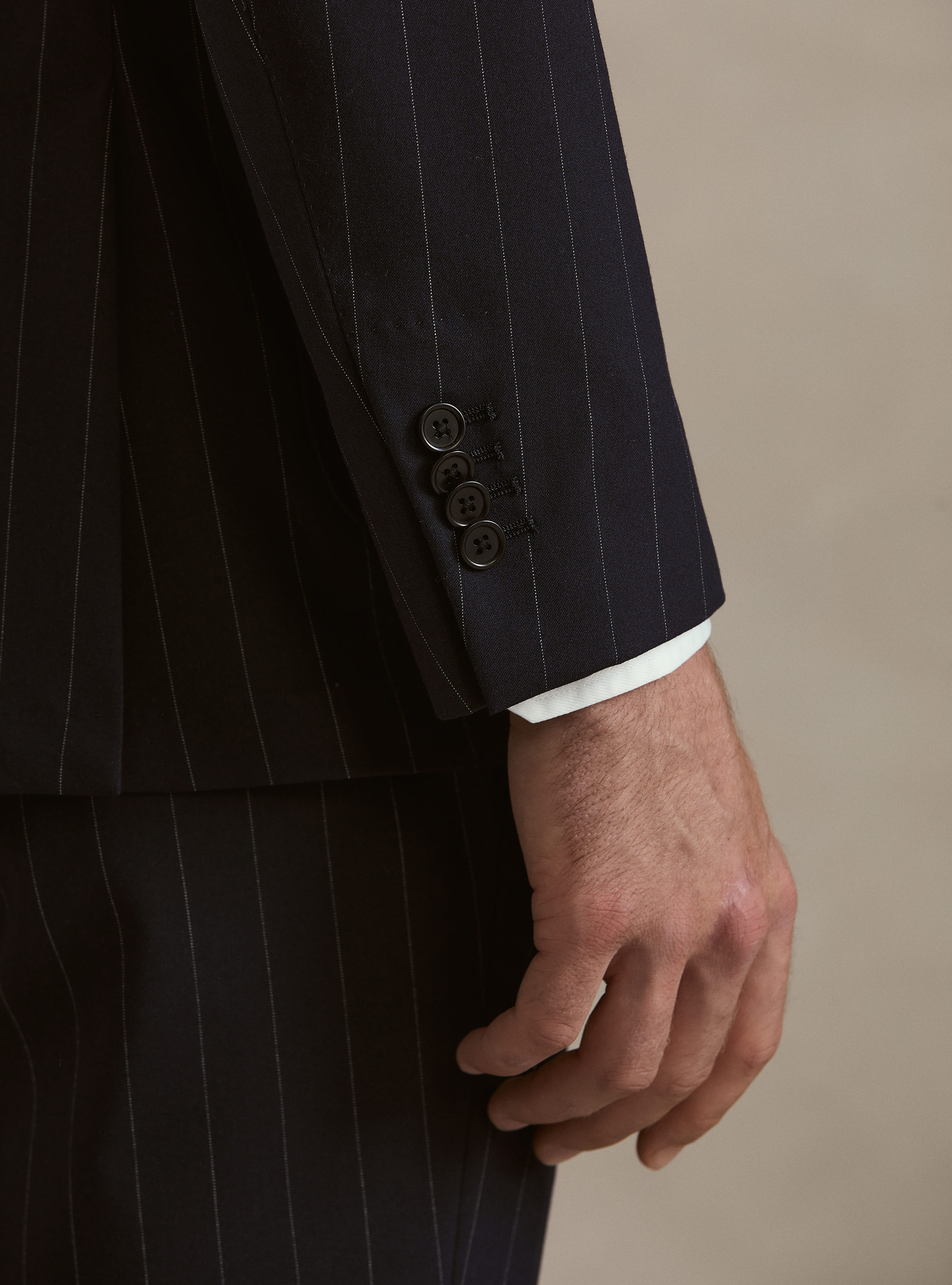 Single-breasted blazer for a pinstripe suit, NAVY BLUE
