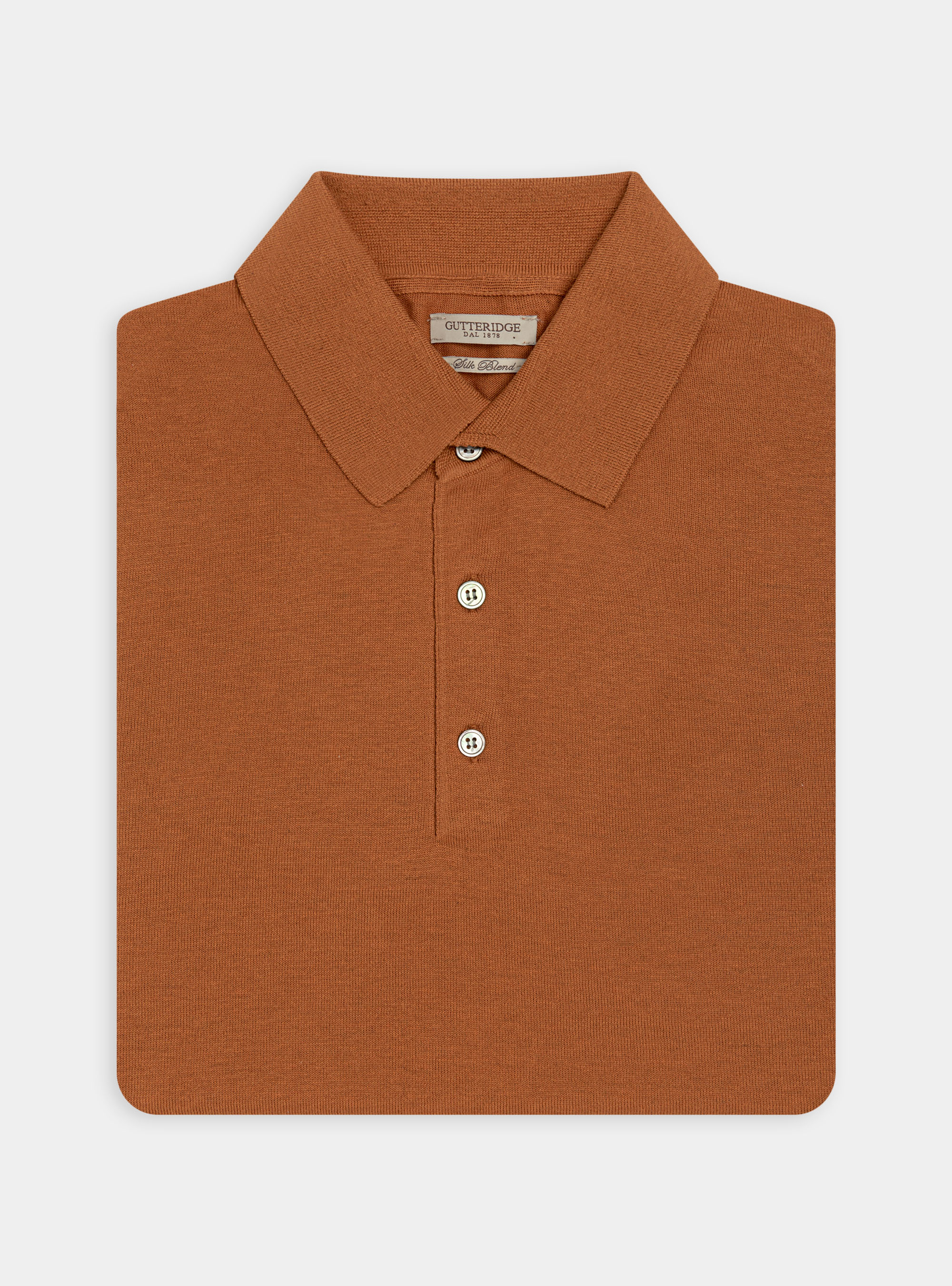Silk cotton polo shirt, ORANGE