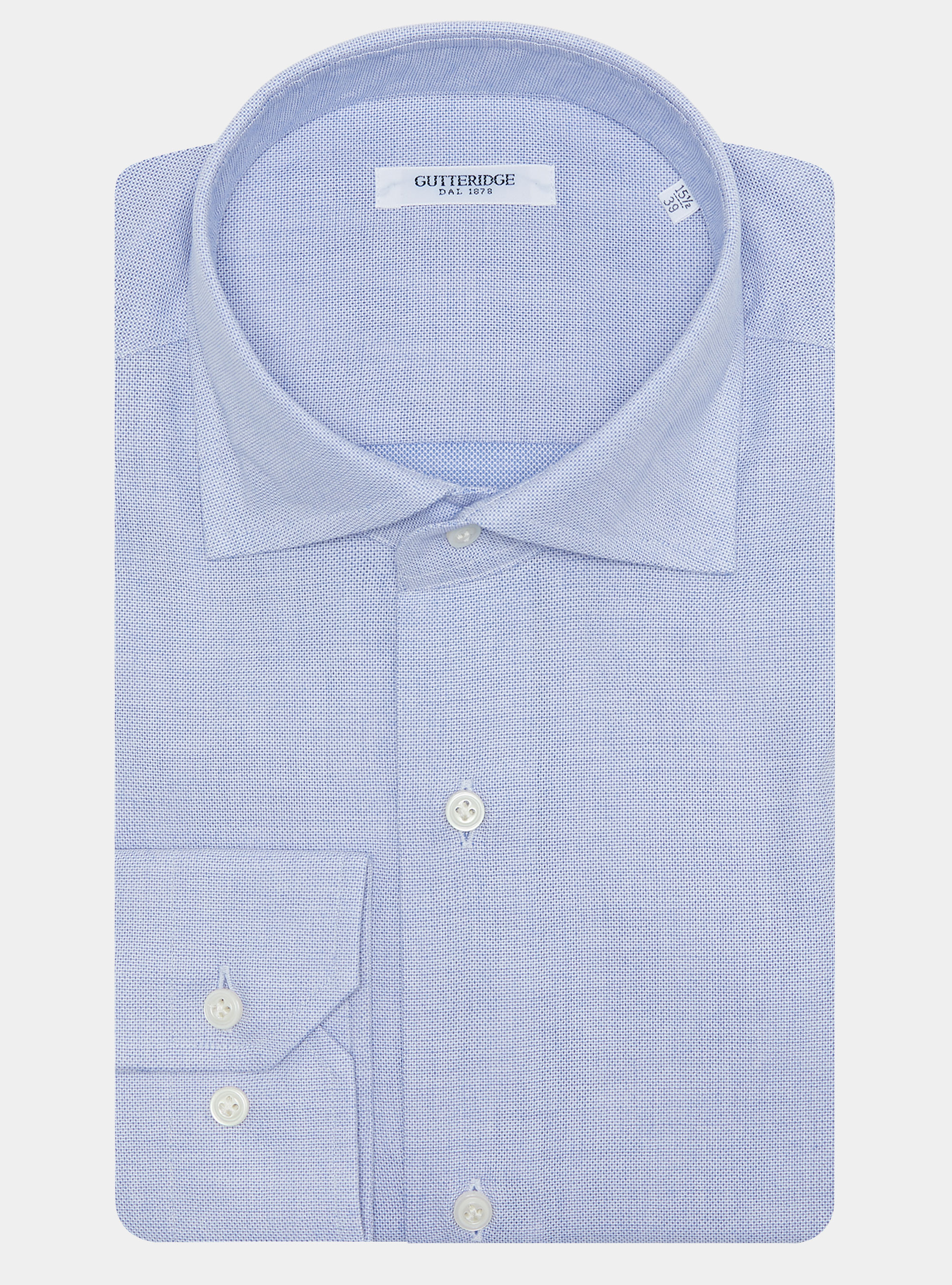 Camisa texturizada en mezcla de algod&oacute;n, CELESTE
