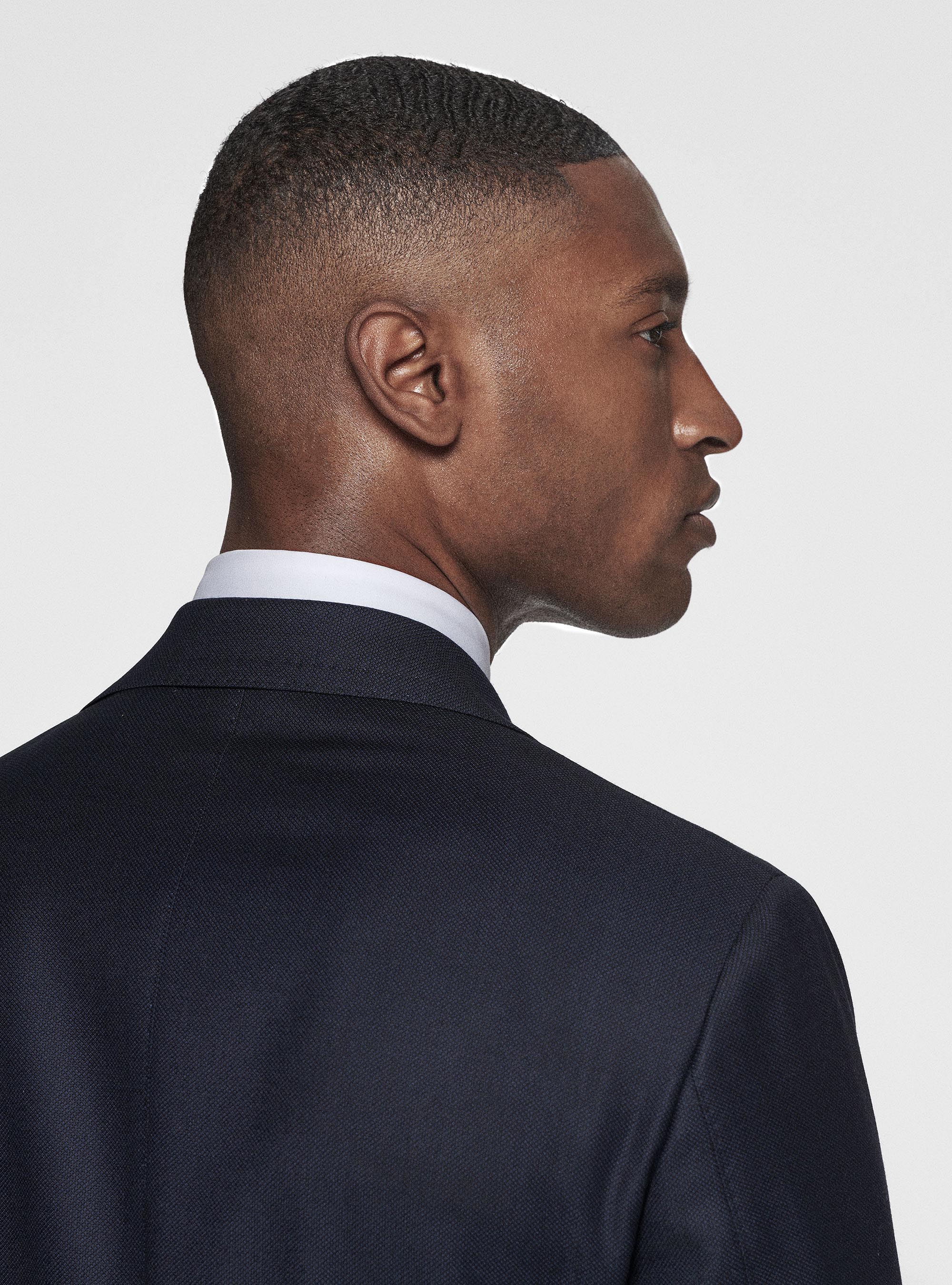 Giacca in pura lana occhio di pernice, BLU NAVY
