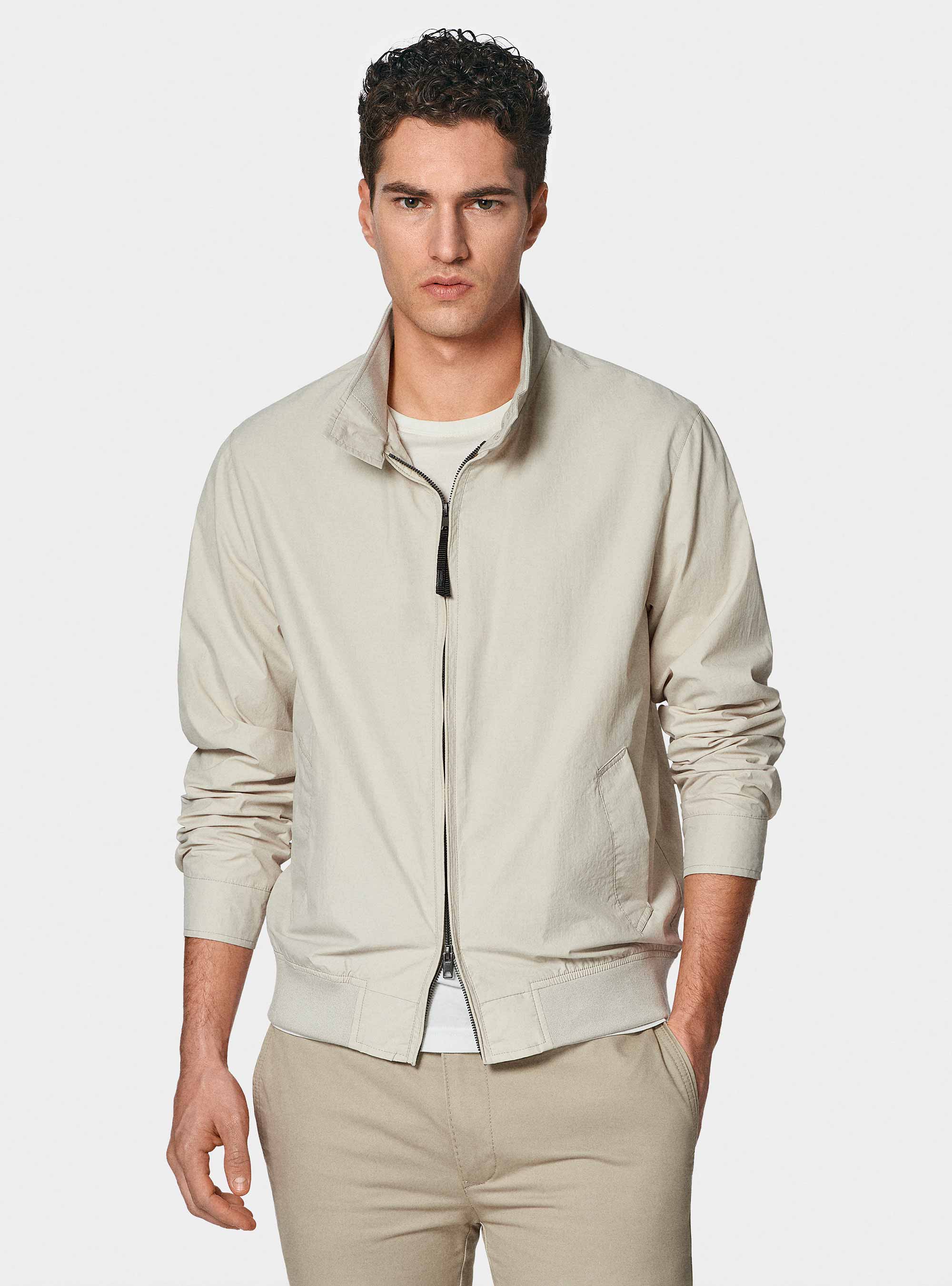 Bomber in tessuto tecnico, ECRU