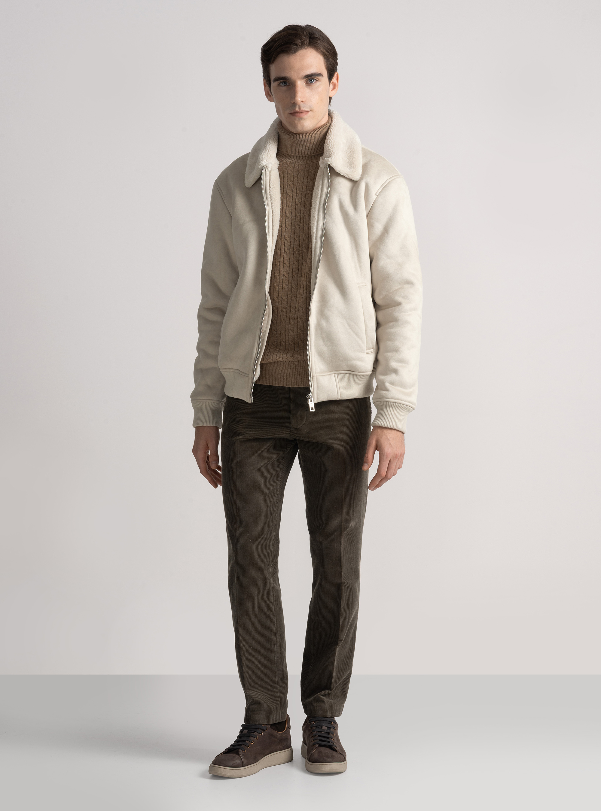Suede effect bomber, OFF-WHITE