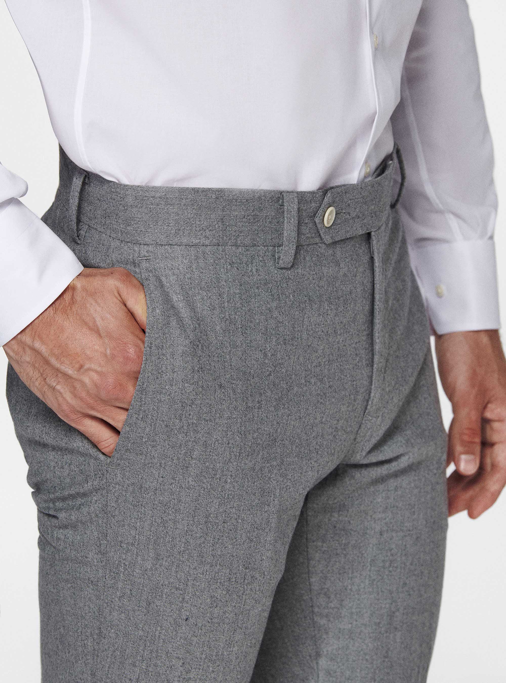 Vitale Barberis Canonico Flanellhose, GRIGIO CHIARO MEL 0150C