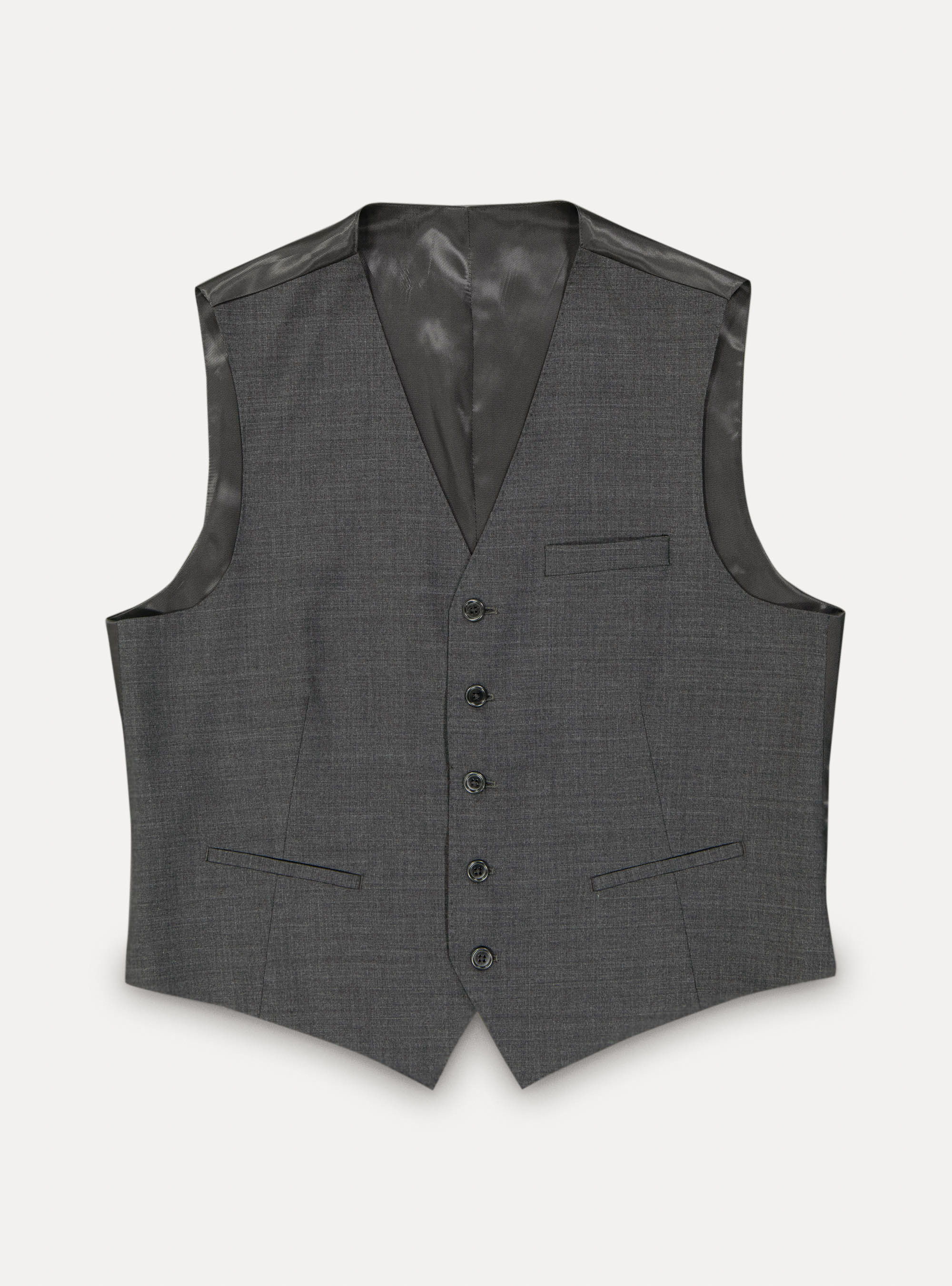 Chaleco lana slim fit, ASFALTO 0112C