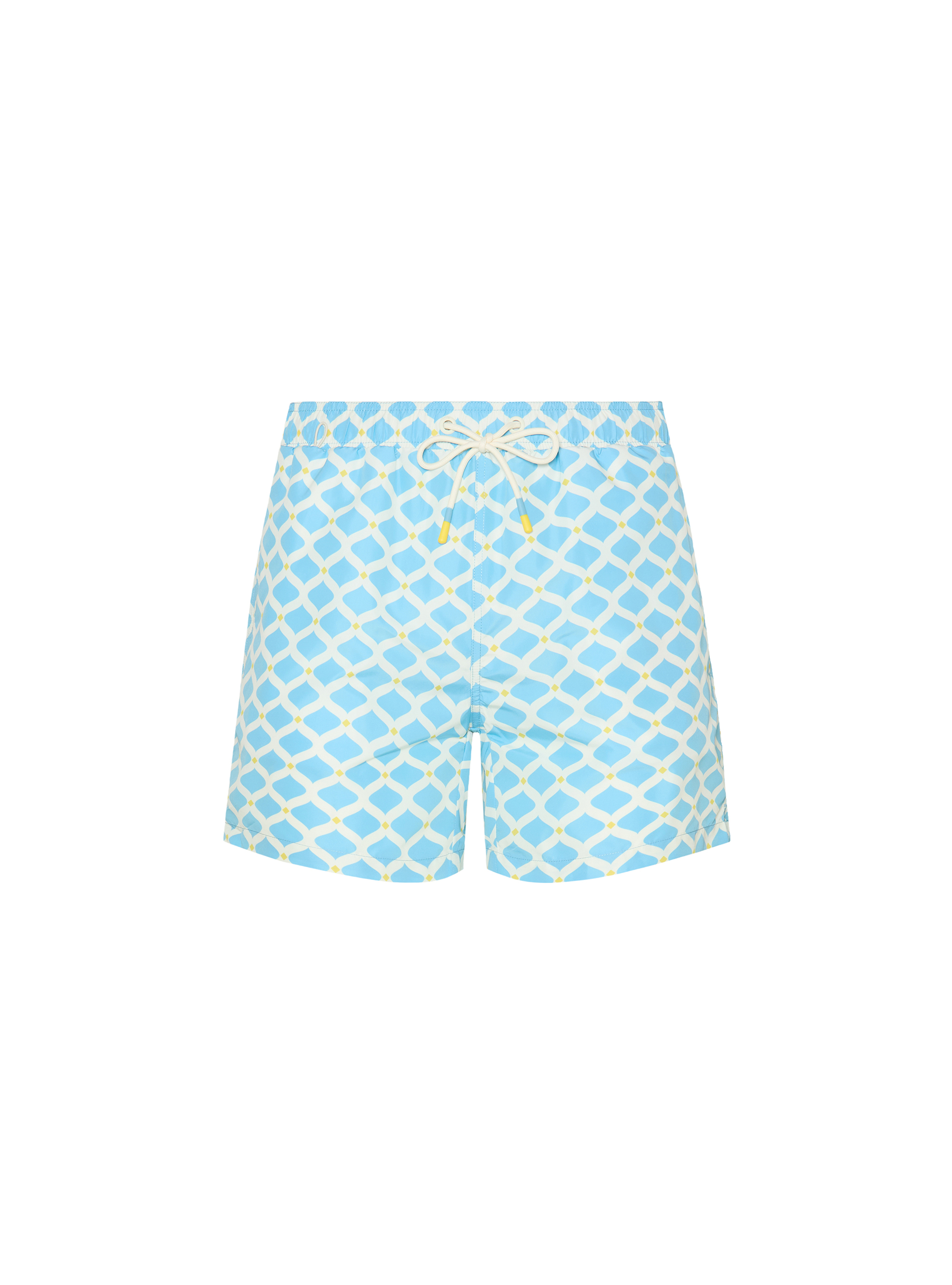 Ba&ntilde;ador con estampado geom&eacute;trico, CELESTE