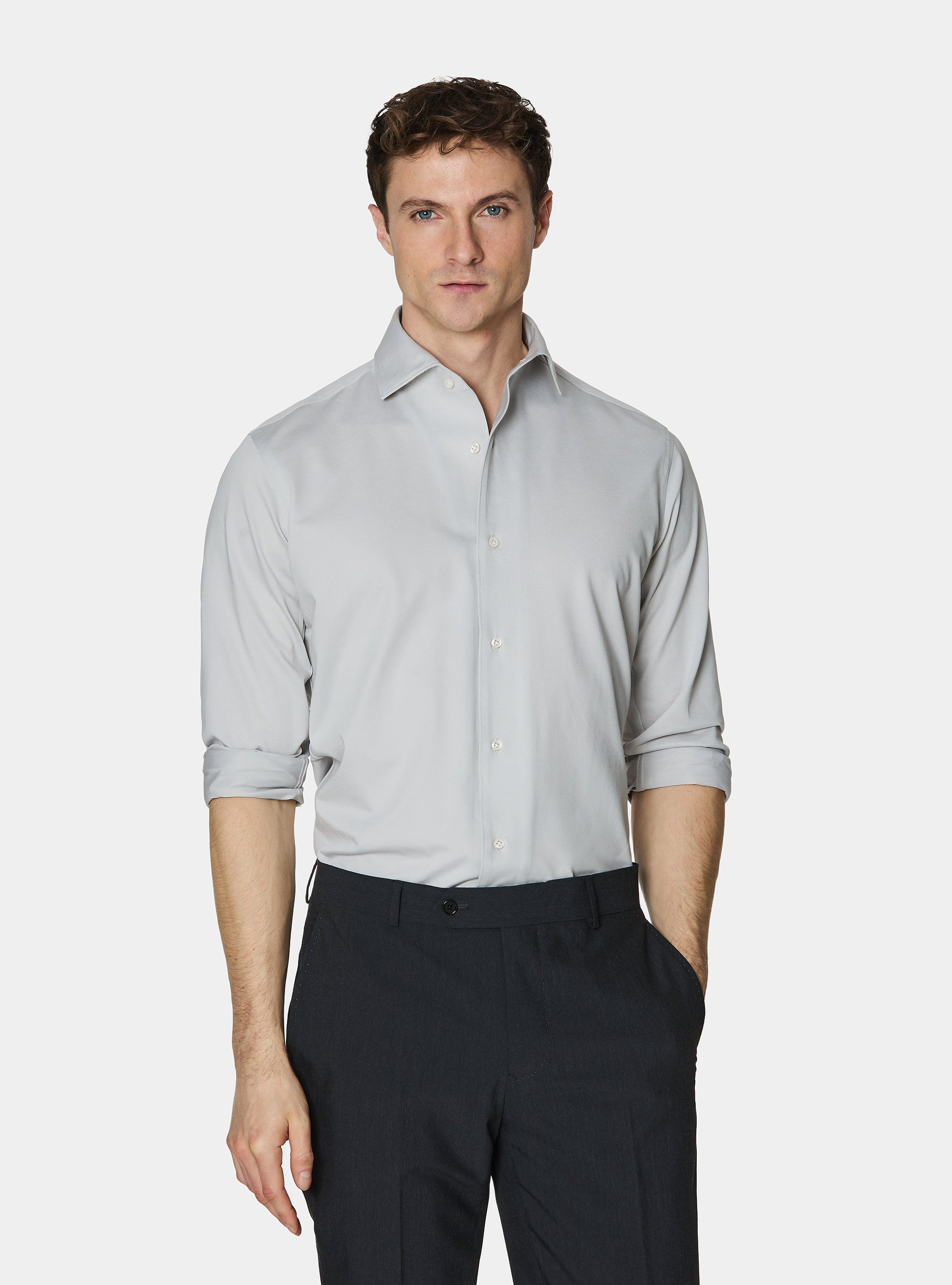 Camicia GT01 in jersey di misto cotone, PERLA 0178C