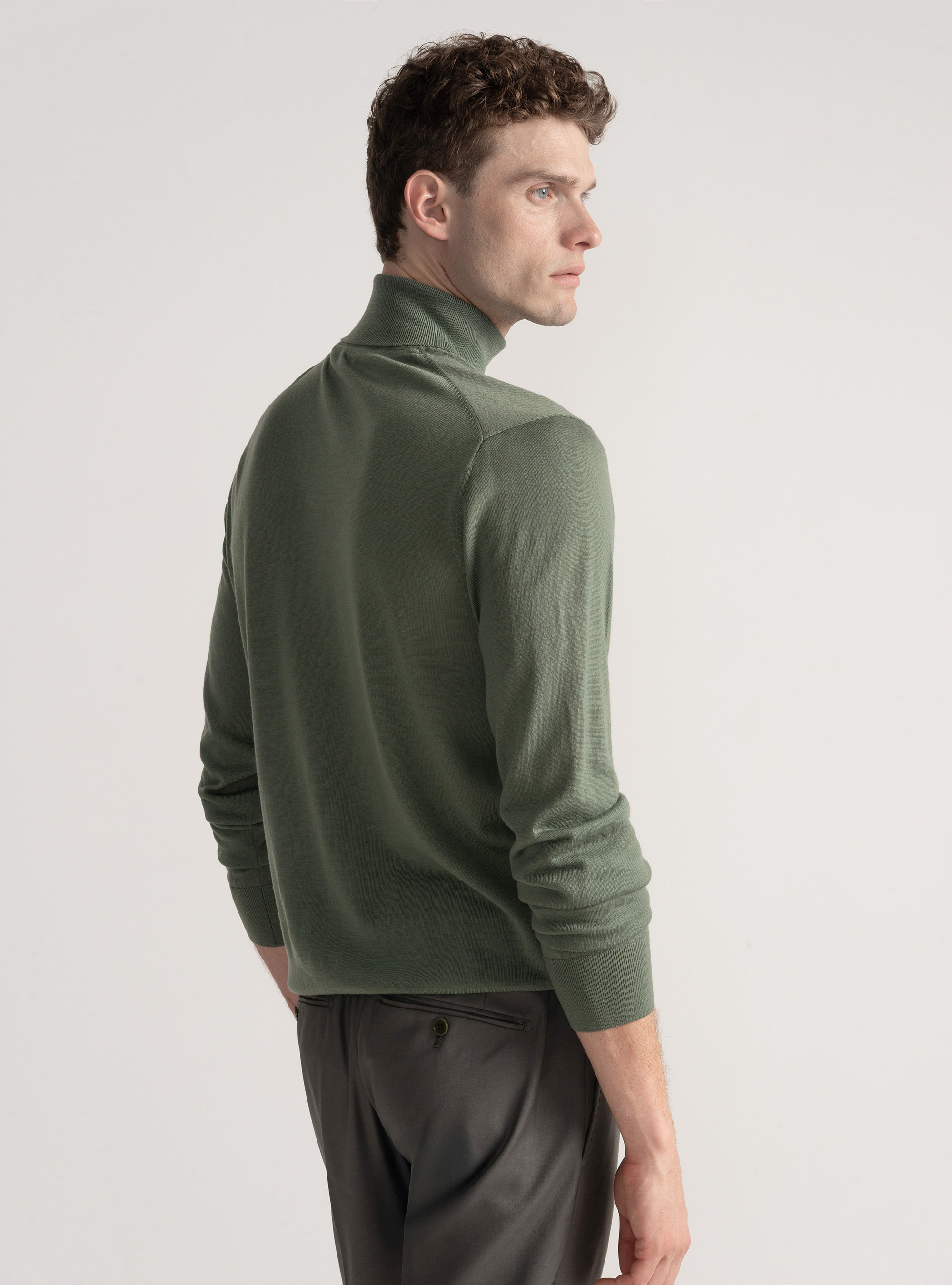 Turtleneck in pure extra-fine merino wool, SALVIA 0602C