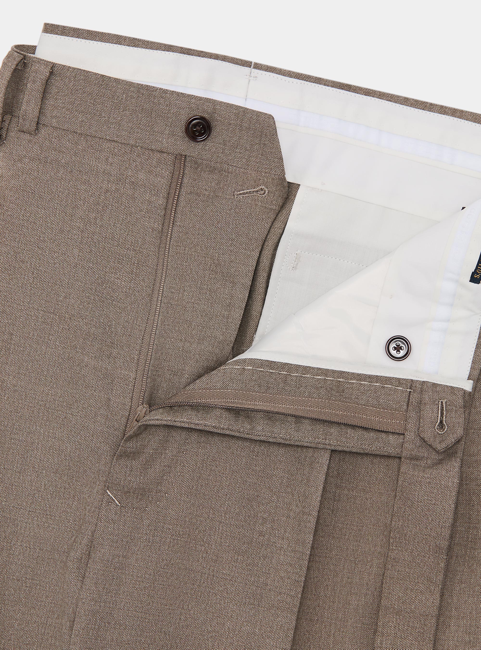 Vitale Barberis Canonico wool pleat trousers, SAND