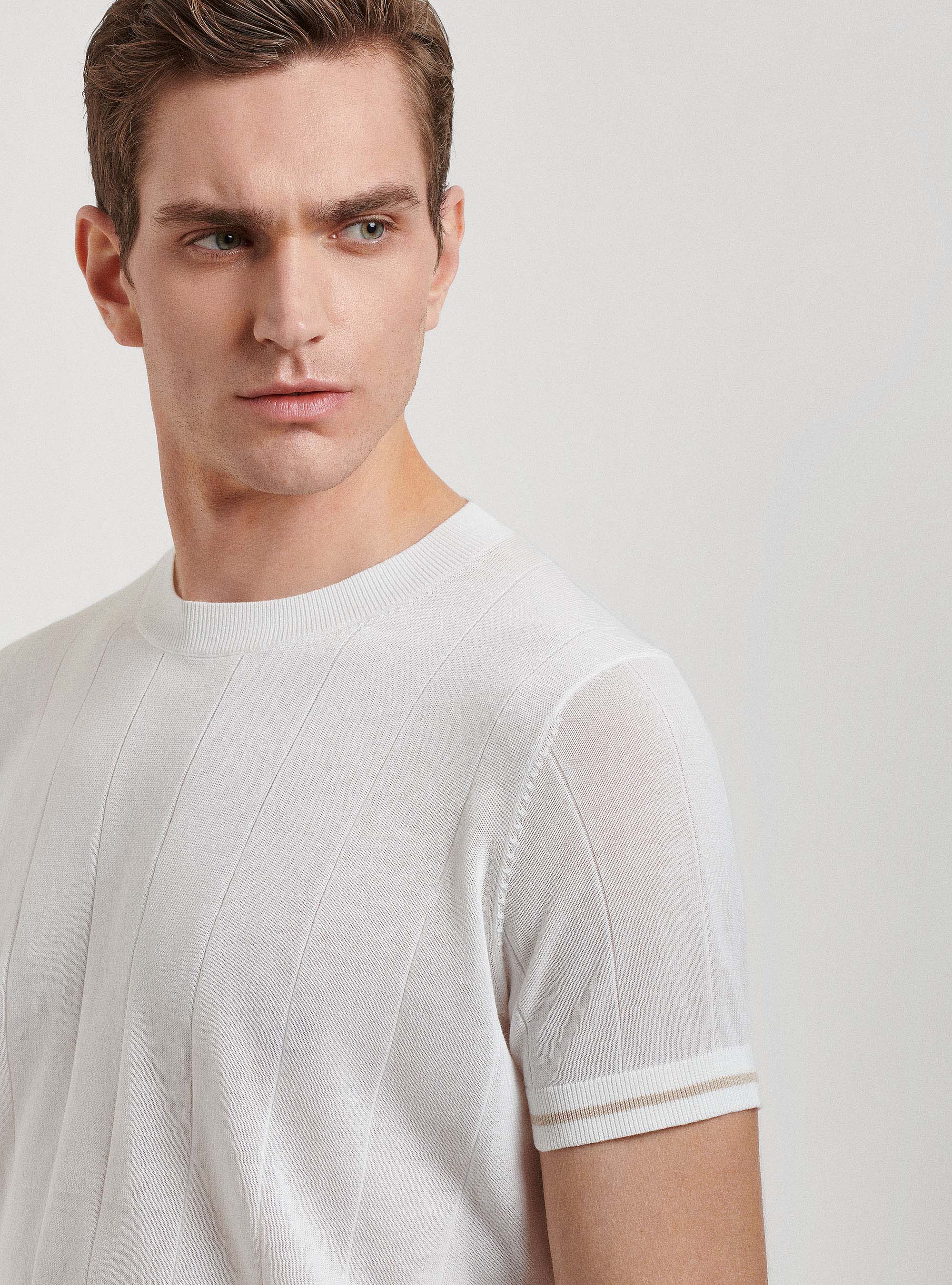 Pure cotton jersey in flat rib, WHITE