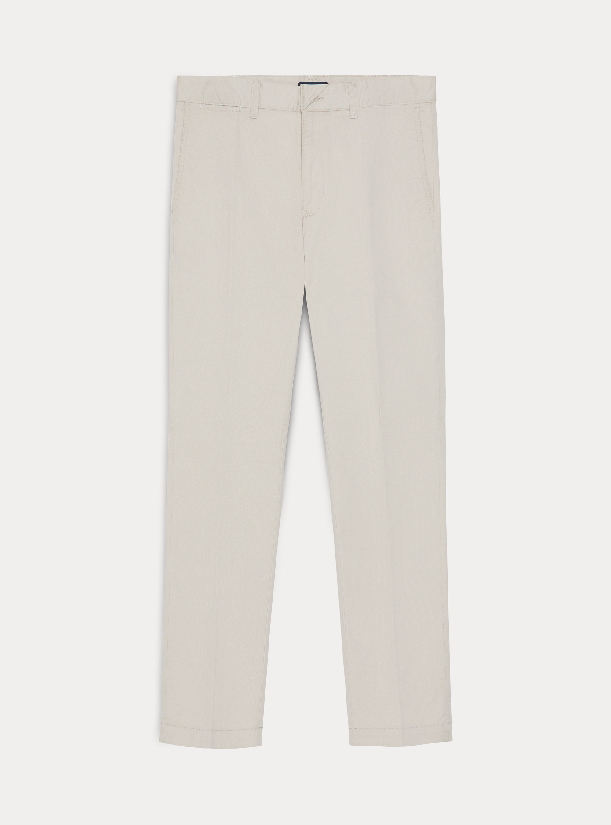 Pantalones chino slim fit de sarga el&aacute;stica, ECRU 0536C