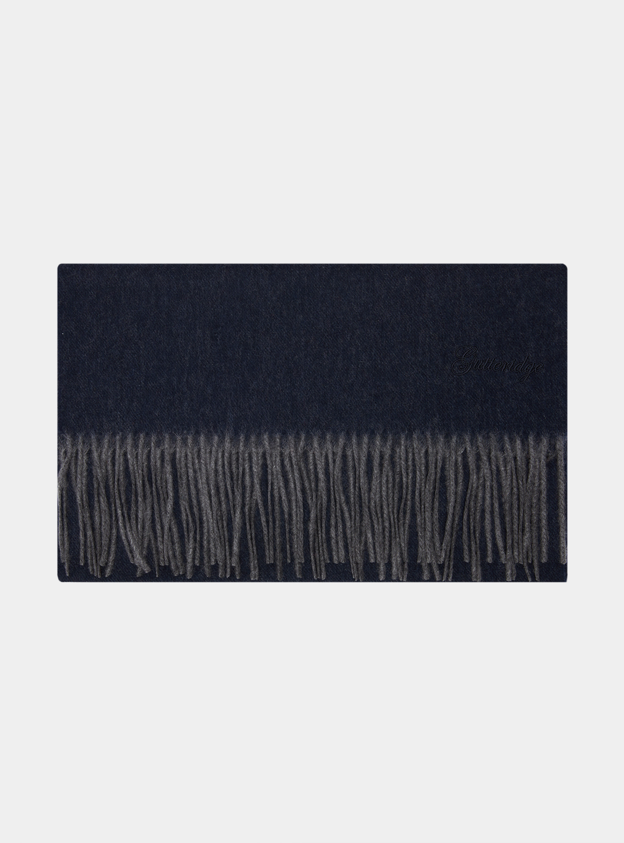Sciarpa double face in lana e cashmere, BLU NAVY