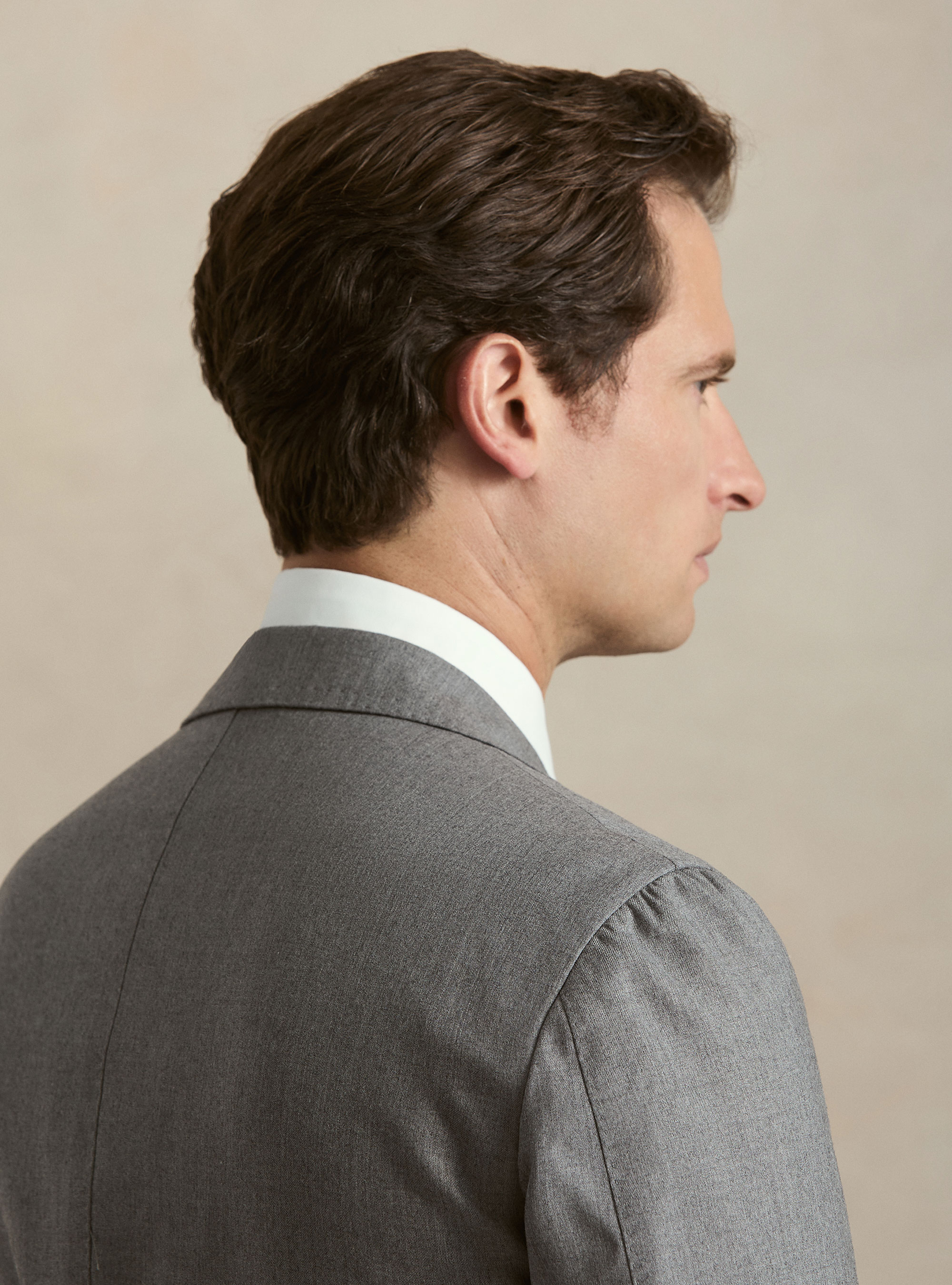 Wool flannel suit blazer, GRIGIO MELANGE 0151C