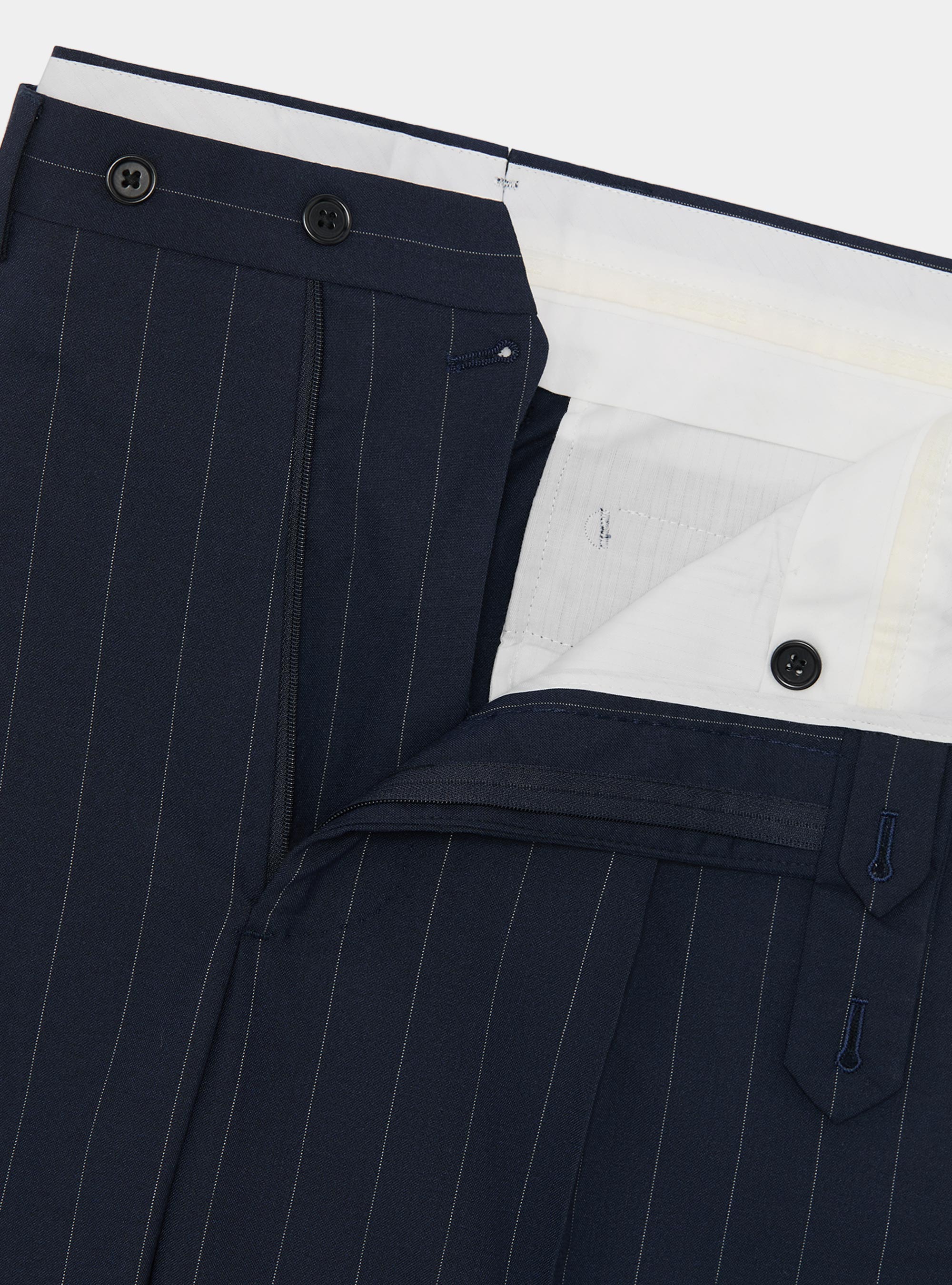 Pinstripe suit trousers, NAVY BLUE