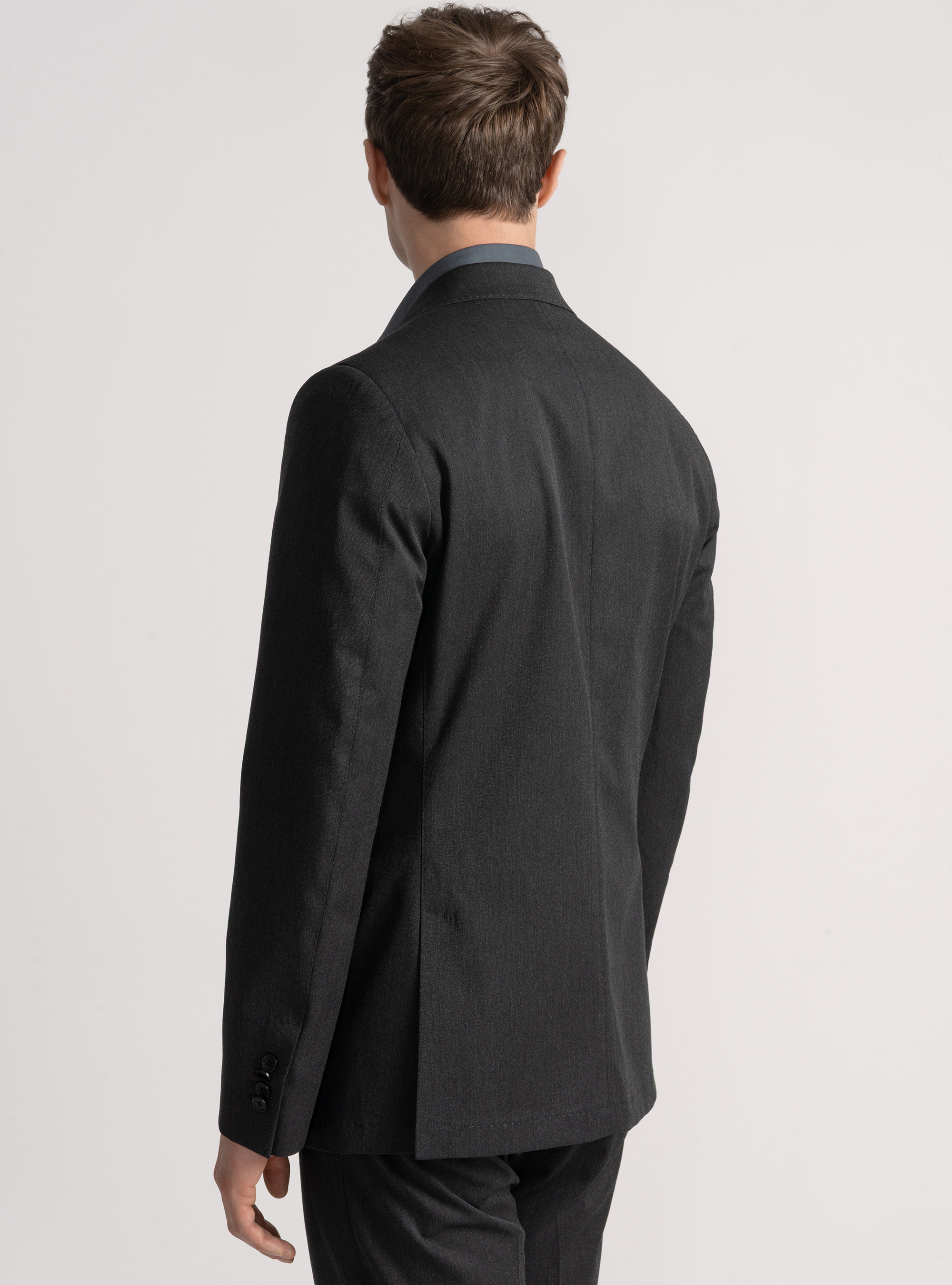 Slim fit suit blazer, ASPHALT GREY