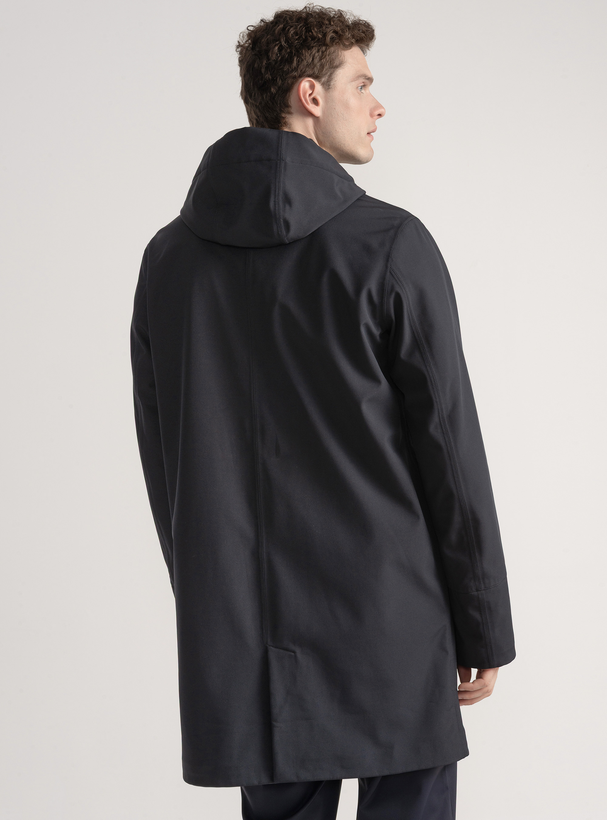 Blouson technique longue avec capuche, BLEU MARINE