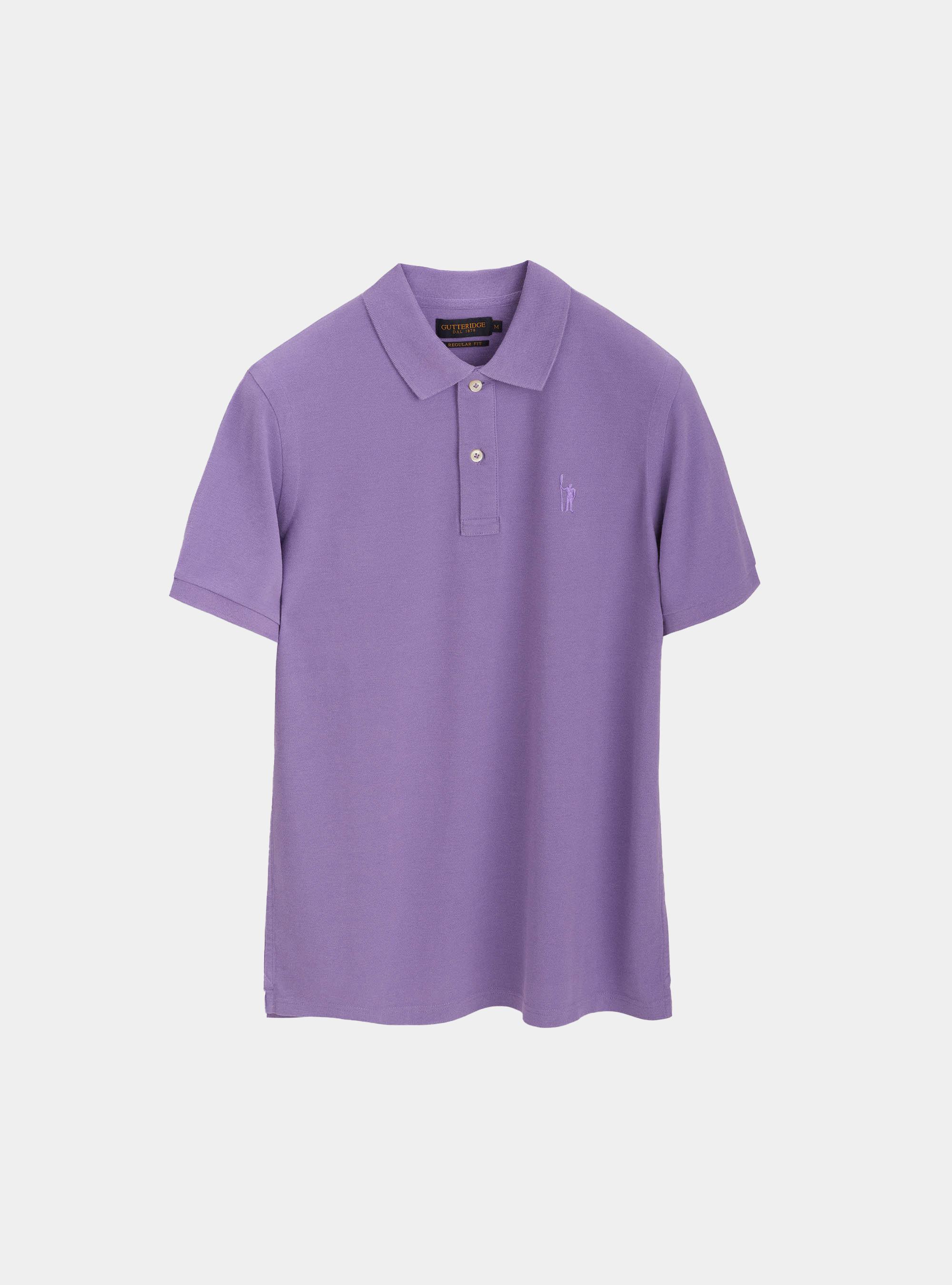 Polo classica con ricamo, VIOLA CHIARO
