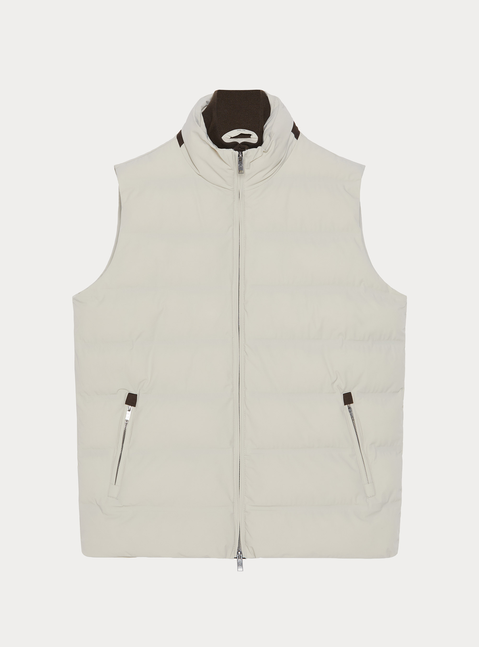 Quilted performance technical vest, ECRU