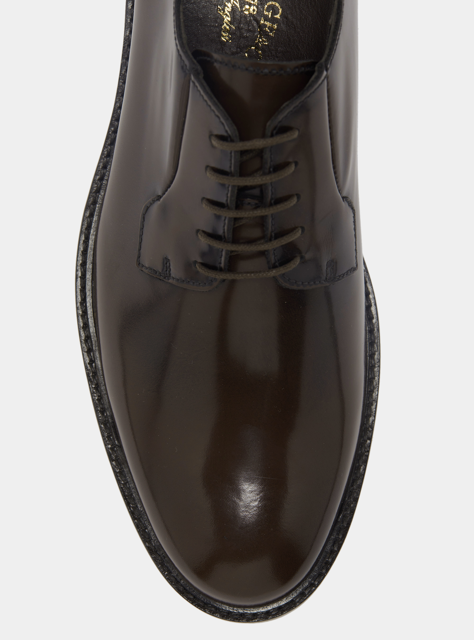 Derby en cuir abras&eacute;, MARRON FONC&Atilde;