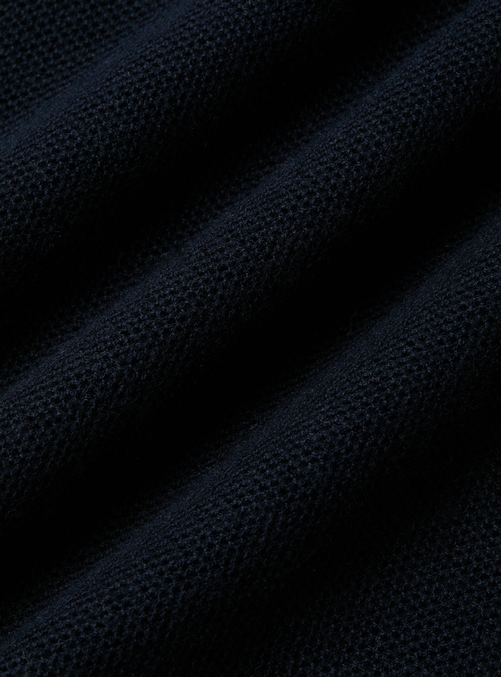 Cotton-cashmere crewneck sweater in honeycomb stitch, NAVY BLUE