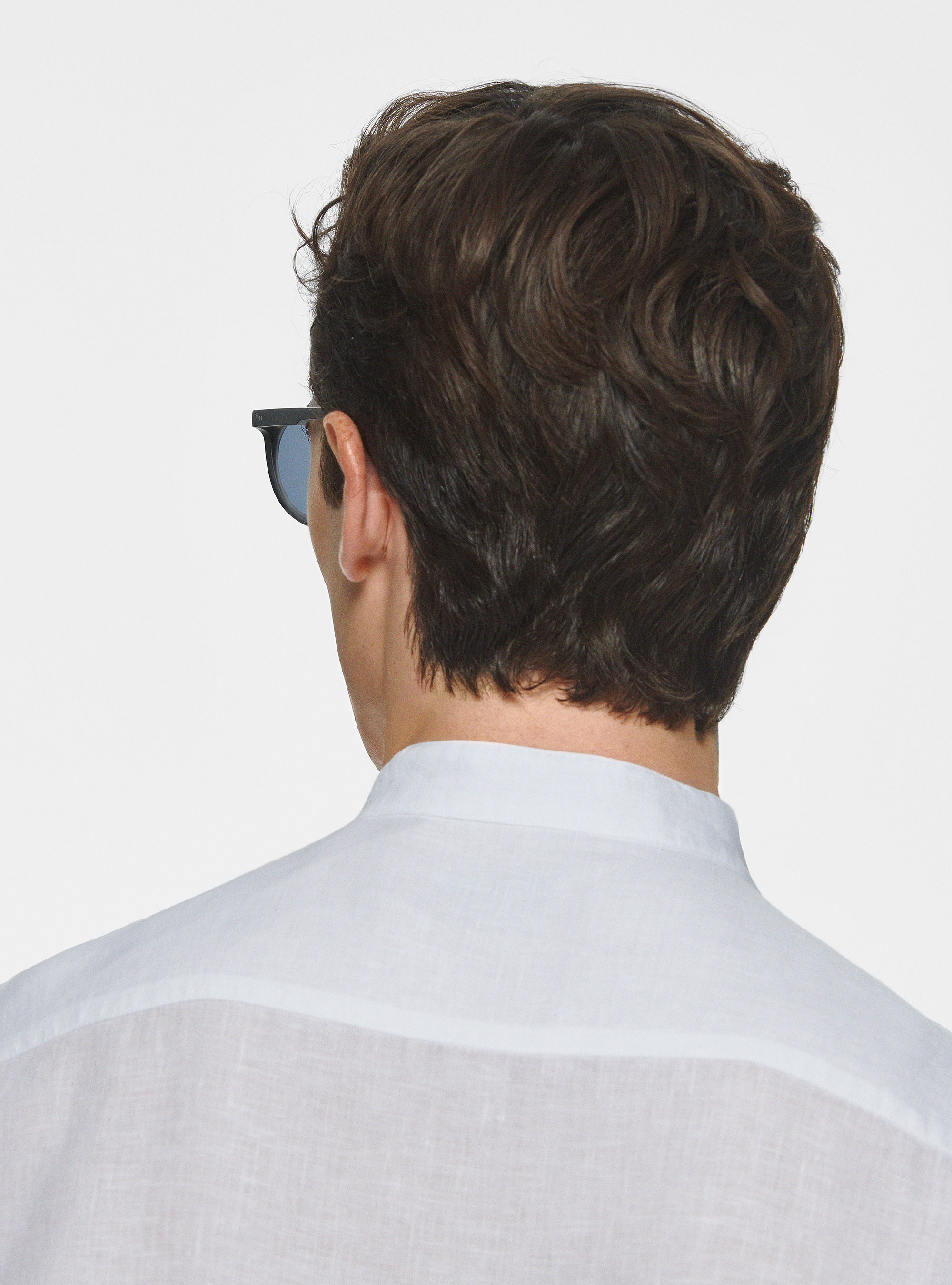 Korean shirt in pure linen, WHITE
