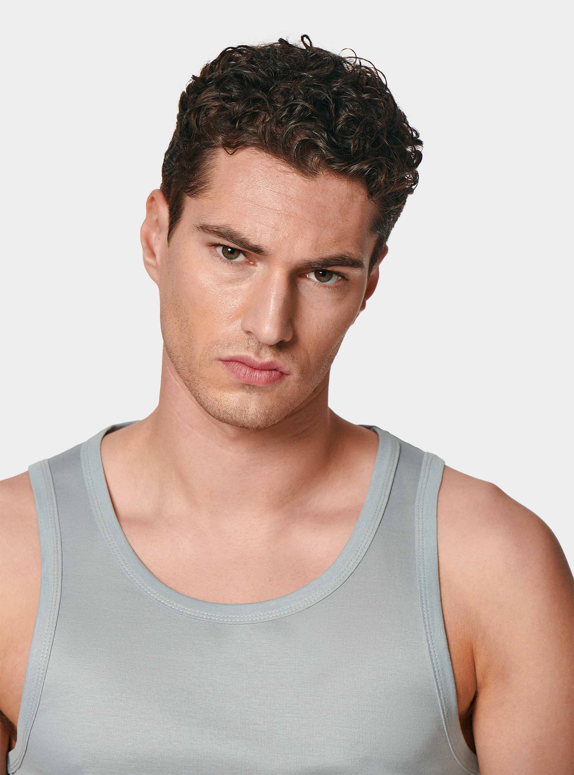 Cotton thread tank top, GREY