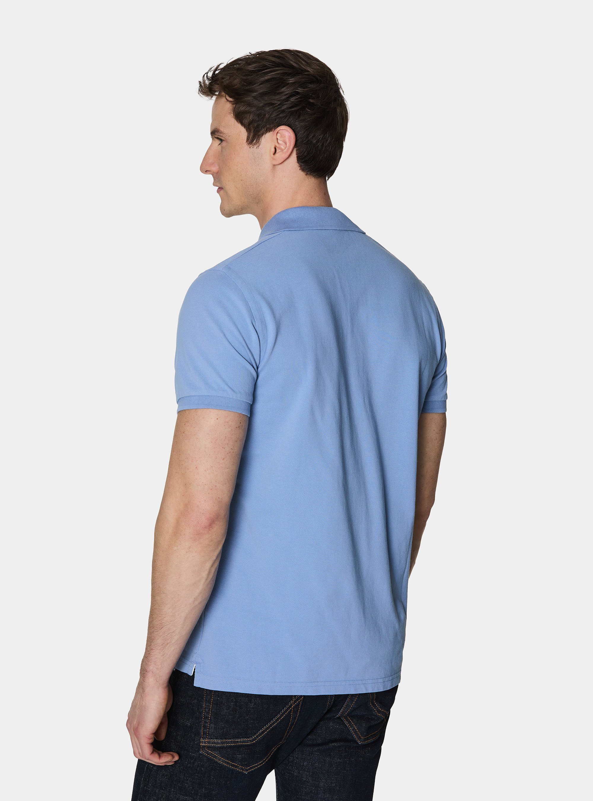 Polo classica in piquet, AZZURRO